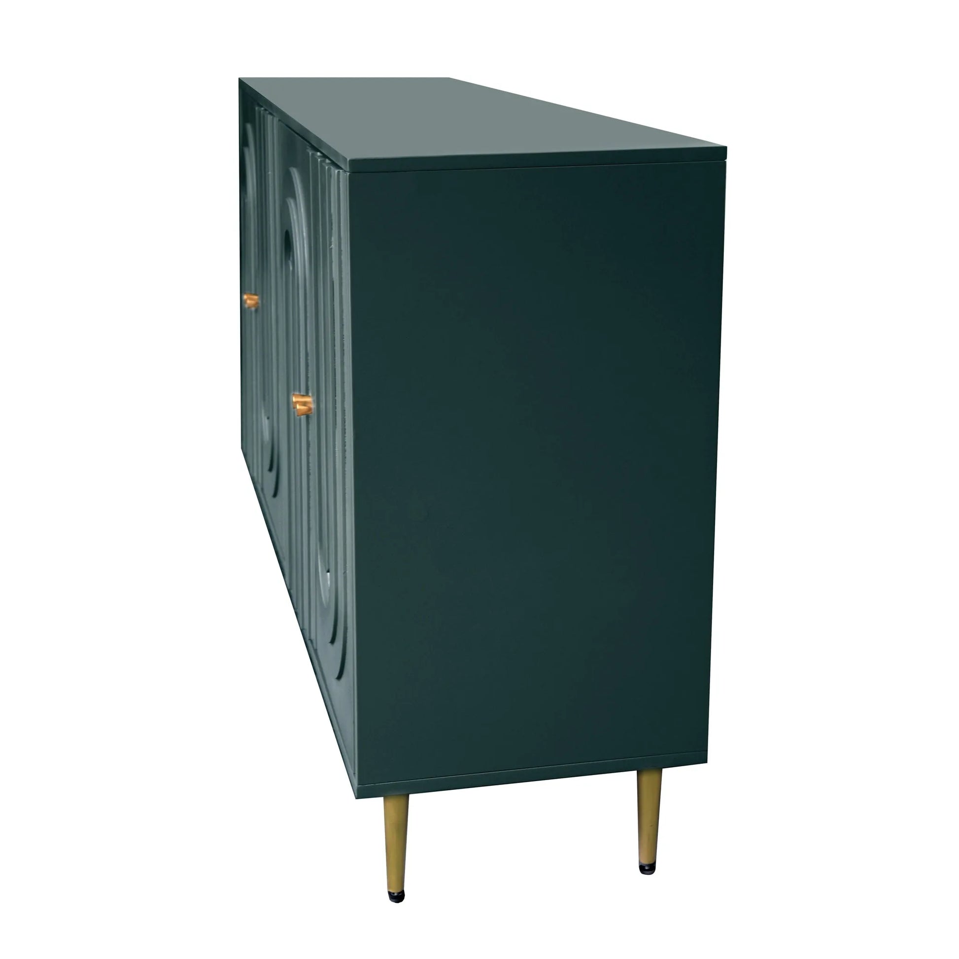 Modern Green Lacquered 4 Door Wooden Cabinet Sideboard Buffet Server Cabinet Storage Cabinet, for Living Room, Entryway, Hallway, Office, Kitchen and Dining Room detail view 7