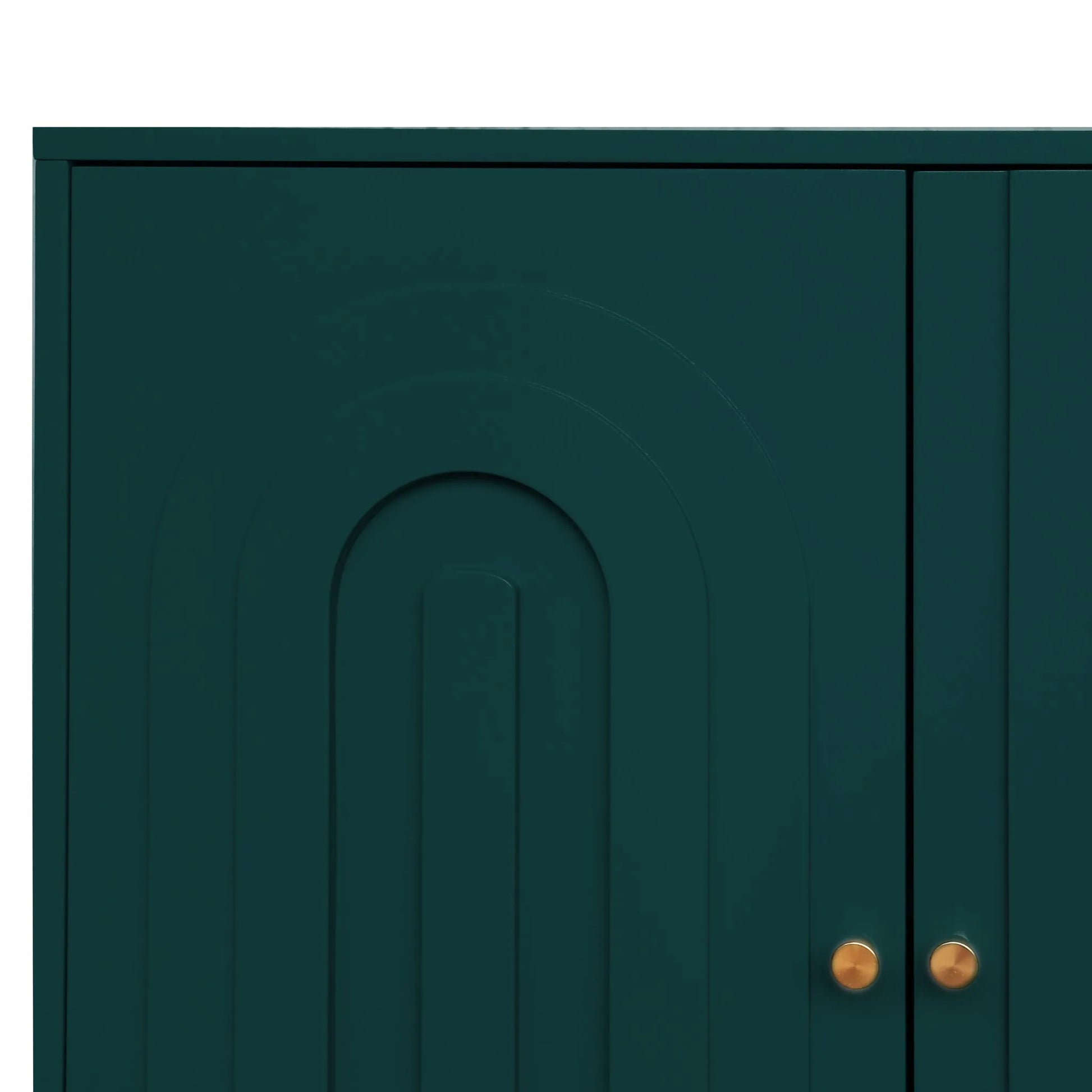 Modern Green Lacquered 4 Door Wooden Cabinet Sideboard Buffet Server Cabinet Storage Cabinet, for Living Room, Entryway, Hallway, Office, Kitchen and Dining Room detail view 9