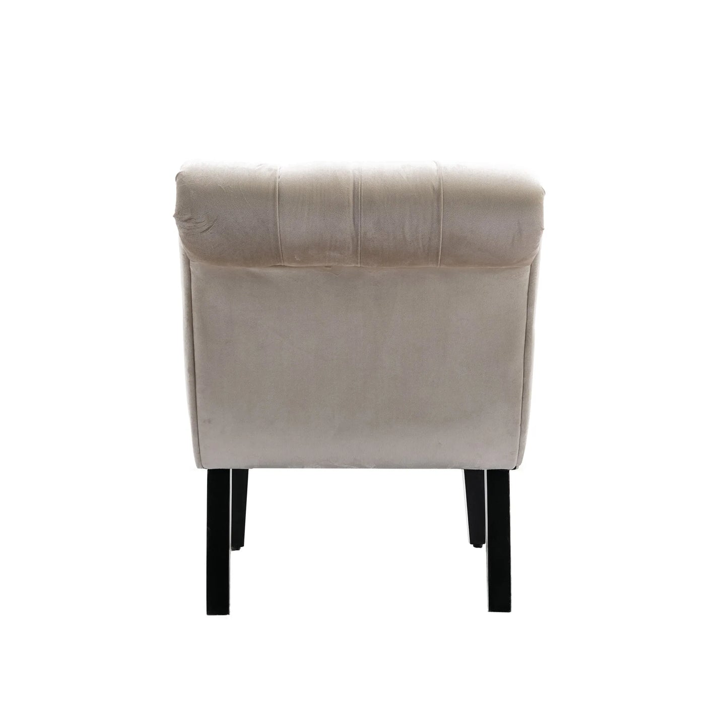 COOLMORE Modern Velvet Armless Accent Living Room Chair / Leisure Chair, Upholstered Fabric Button Comfortable Chair with Wooden Legs for Bedroom, Living Room, Office (Beige Velvet) detail view 14