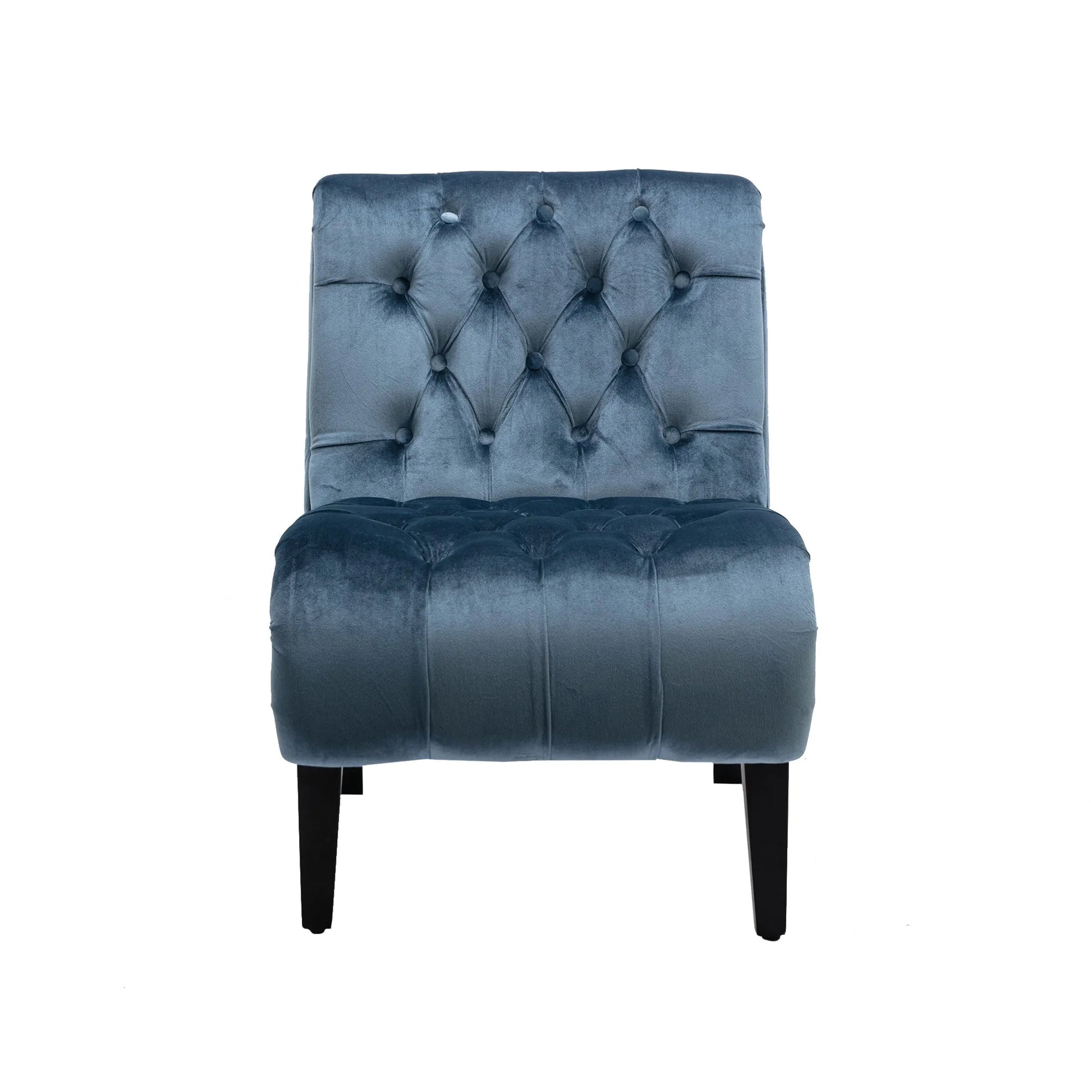 COOLMORE Modern Velvet Armless Accent Living Room Chair / Leisure Chair, Upholstered Fabric Button Comfortable Chair with Wooden Legs for Bedroom, Living Room, Office (Beige Velvet) detail view 29