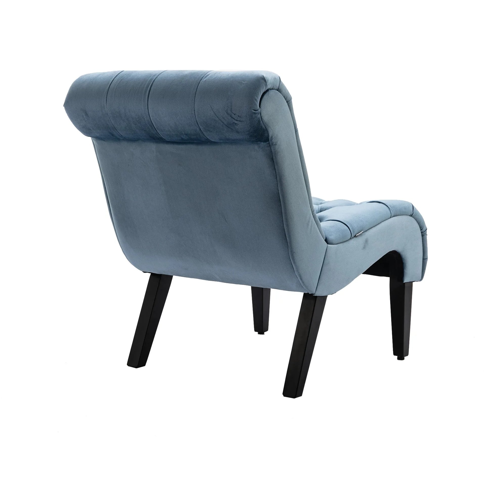 COOLMORE Modern Velvet Armless Accent Living Room Chair / Leisure Chair, Upholstered Fabric Button Comfortable Chair with Wooden Legs for Bedroom, Living Room, Office (Beige Velvet) detail view 30