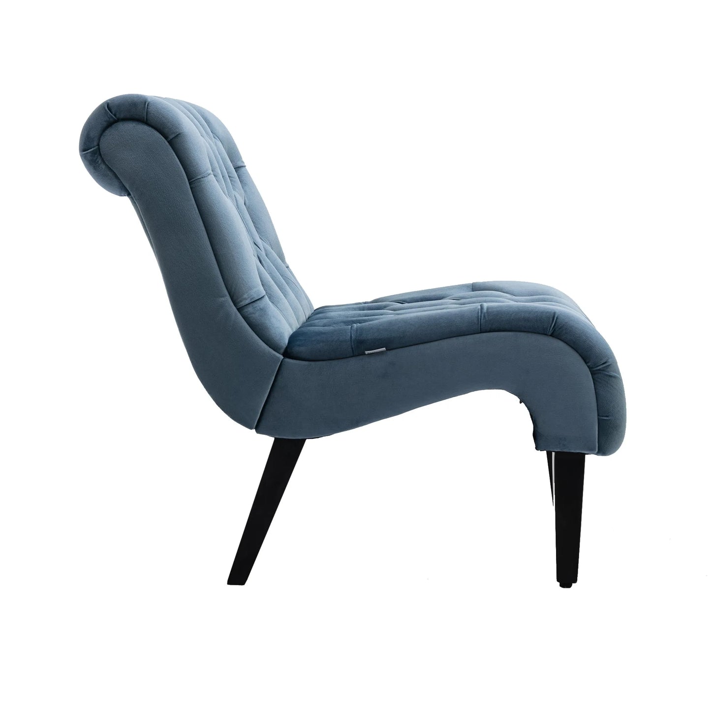 COOLMORE Modern Velvet Armless Accent Living Room Chair / Leisure Chair, Upholstered Fabric Button Comfortable Chair with Wooden Legs for Bedroom, Living Room, Office (Beige Velvet) detail view 31