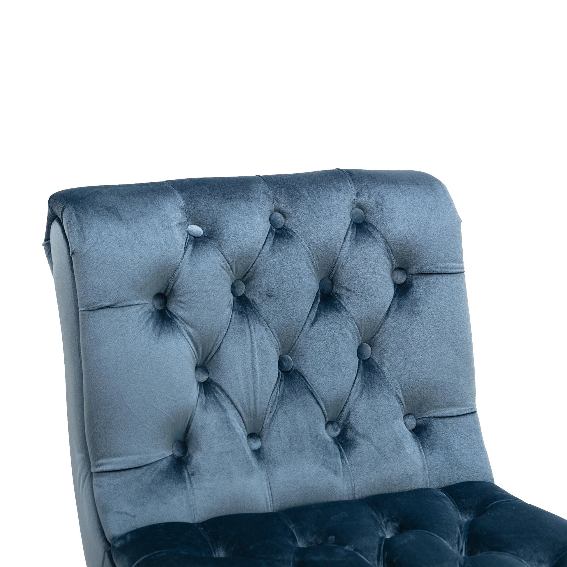 COOLMORE Modern Velvet Armless Accent Living Room Chair / Leisure Chair, Upholstered Fabric Button Comfortable Chair with Wooden Legs for Bedroom, Living Room, Office (Beige Velvet) detail view 33