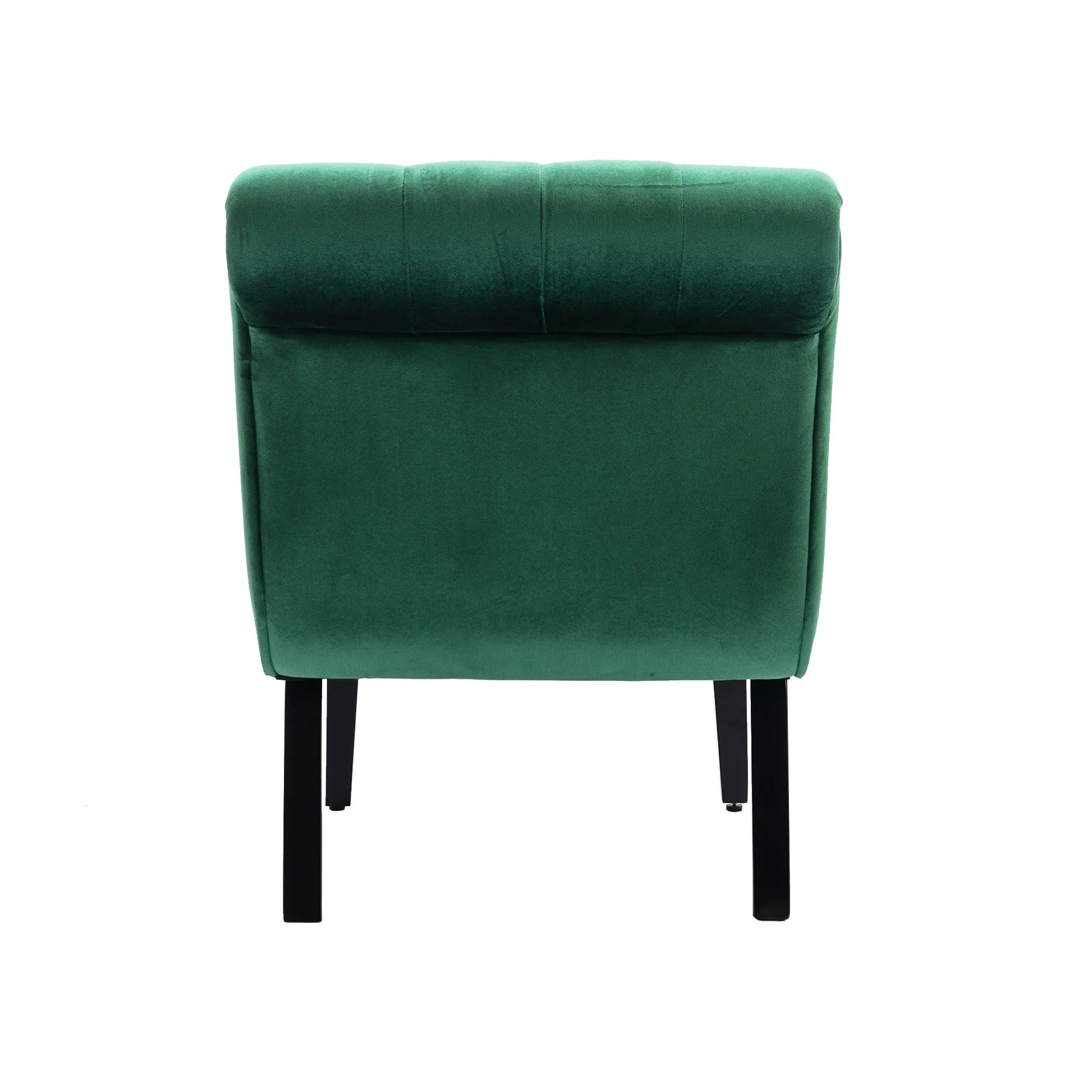 COOLMORE Modern Velvet Armless Accent Living Room Chair / Leisure Chair, Upholstered Fabric Button Comfortable Chair with Wooden Legs for Bedroom, Living Room, Office (Beige Velvet) detail view 49