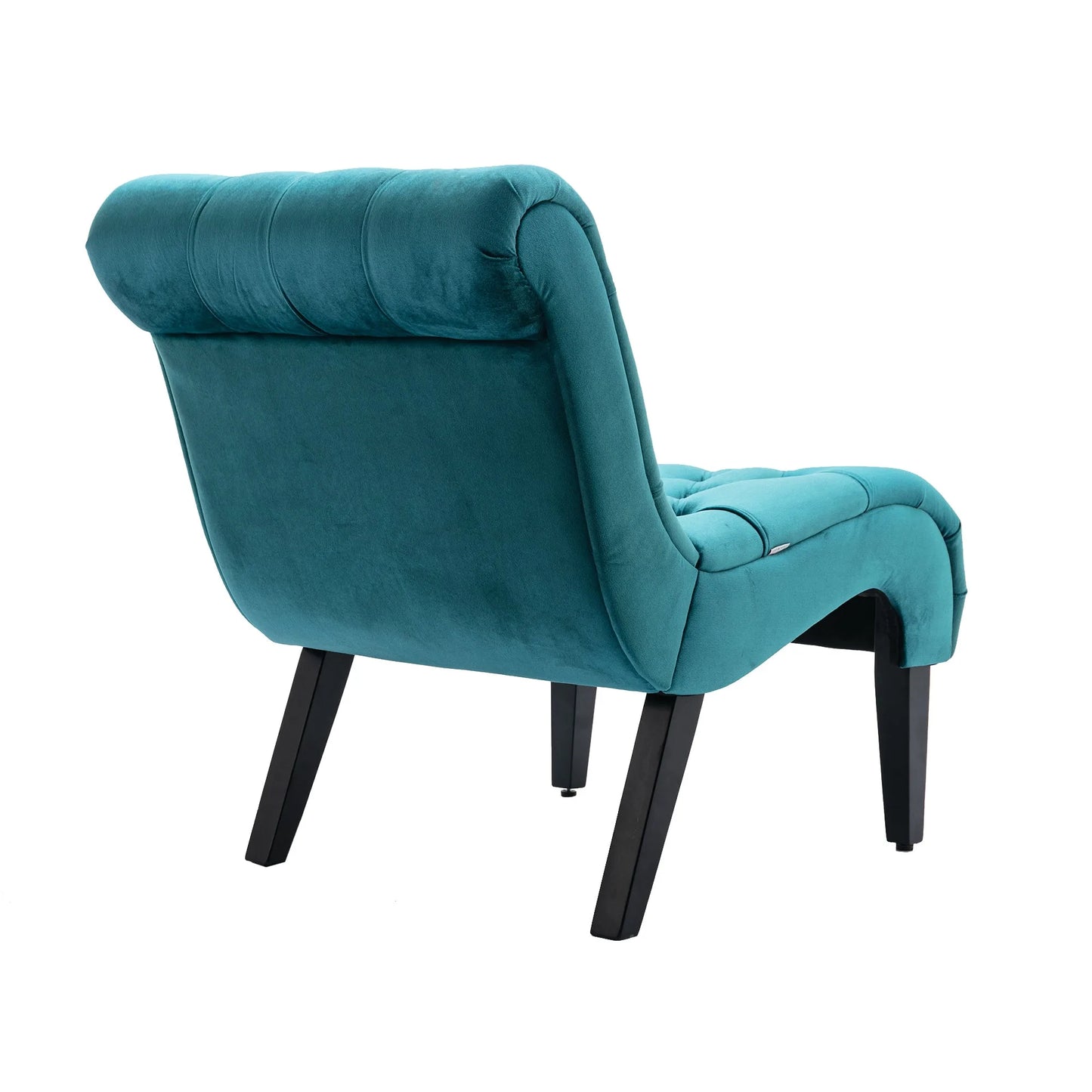 COOLMORE Modern Velvet Armless Accent Living Room Chair / Leisure Chair, Upholstered Fabric Button Comfortable Chair with Wooden Legs for Bedroom, Living Room, Office (Beige Velvet) detail view 67