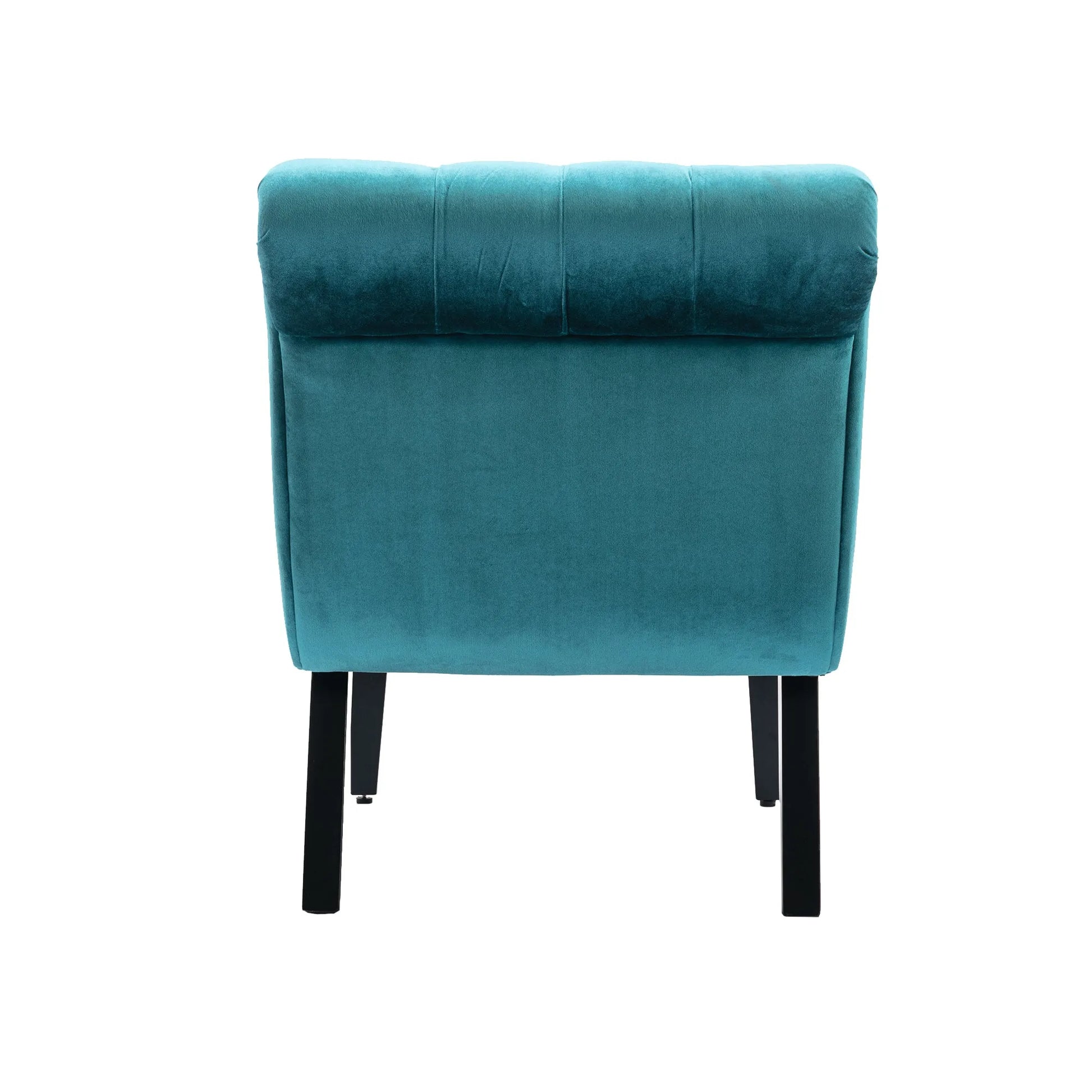 COOLMORE Modern Velvet Armless Accent Living Room Chair / Leisure Chair, Upholstered Fabric Button Comfortable Chair with Wooden Legs for Bedroom, Living Room, Office (Beige Velvet) detail view 68