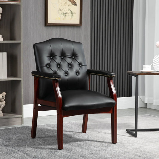 Leather Reception Guest Chairs W/Padded Seat and Arms Ergonomic Mid-Back Office Executive Side Chair for Meeting Waiting Room Conference Office Guest Chairs, BURGUNDY lifestyle view
