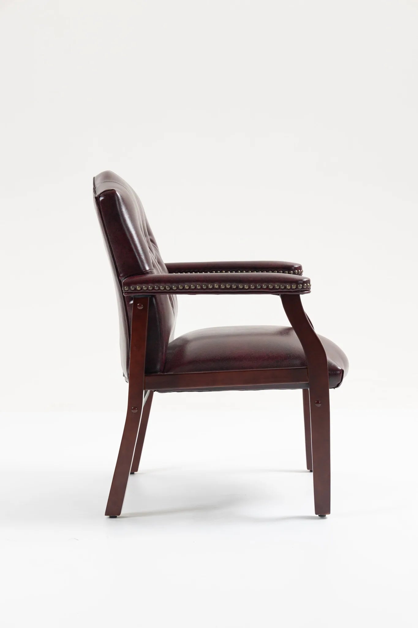 Leather Reception Guest Chairs W/Padded Seat and Arms Ergonomic Mid-Back Office Executive Side Chair for Meeting Waiting Room Conference Office Guest Chairs, BURGUNDY detail view 6