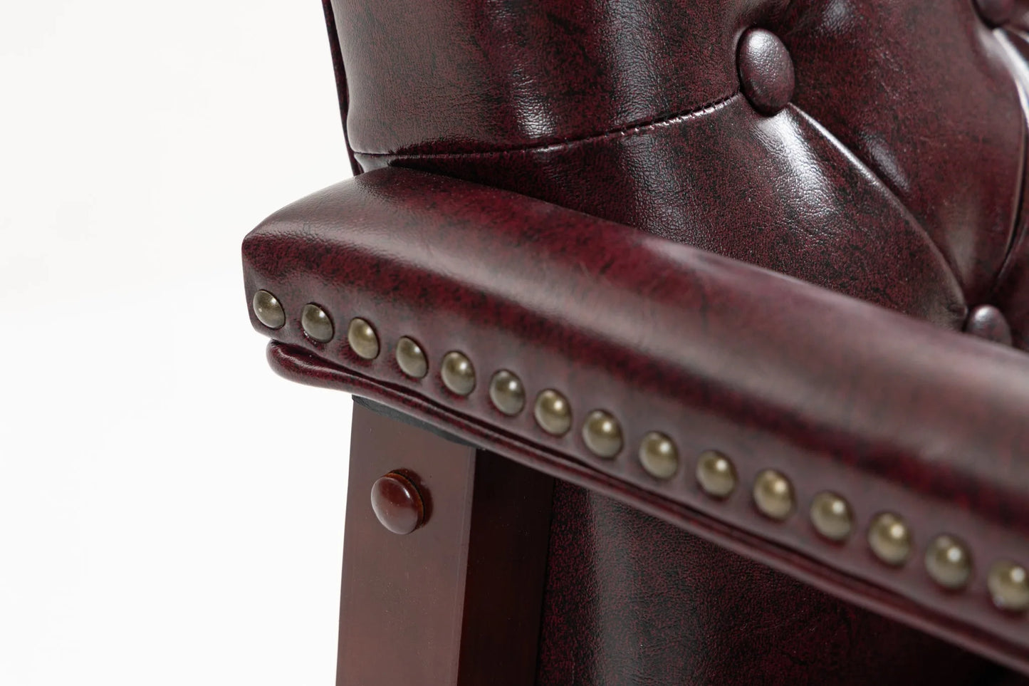 Leather Reception Guest Chairs W/Padded Seat and Arms Ergonomic Mid-Back Office Executive Side Chair for Meeting Waiting Room Conference Office Guest Chairs, BURGUNDY detail view 9