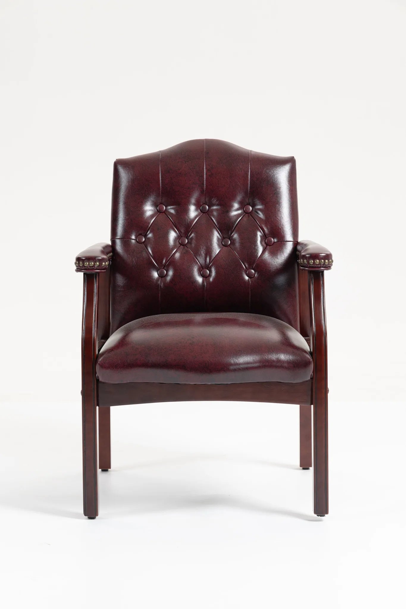 Leather Reception Guest Chairs W/Padded Seat and Arms Ergonomic Mid-Back Office Executive Side Chair for Meeting Waiting Room Conference Office Guest Chairs, BURGUNDY detail view 11