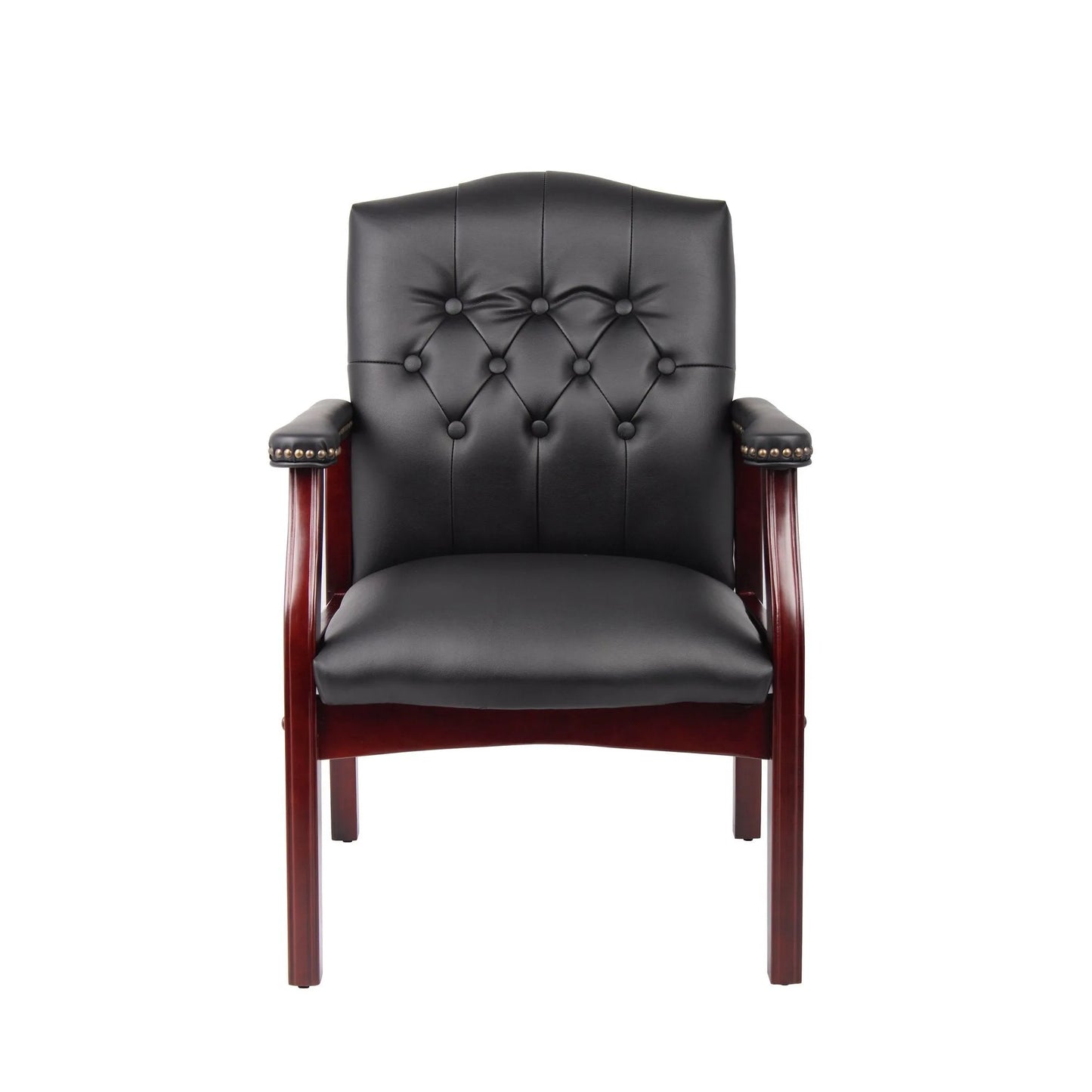 Leather Reception Guest Chairs W/Padded Seat and Arms Ergonomic Mid-Back Office Executive Side Chair for Meeting Waiting Room Conference Office Guest Chairs, BURGUNDY detail view 17