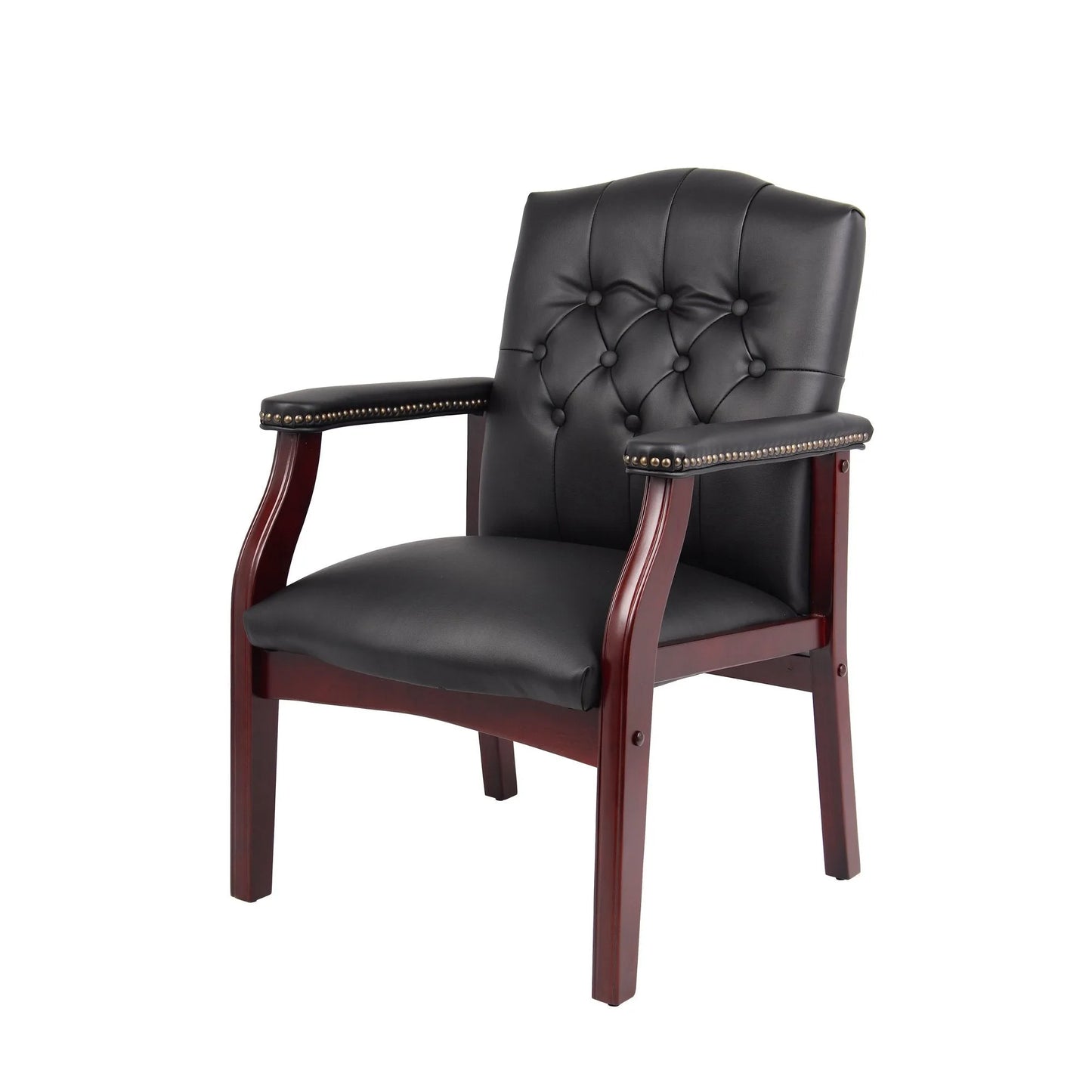 Leather Reception Guest Chairs W/Padded Seat and Arms Ergonomic Mid-Back Office Executive Side Chair for Meeting Waiting Room Conference Office Guest Chairs, BURGUNDY detail view 18