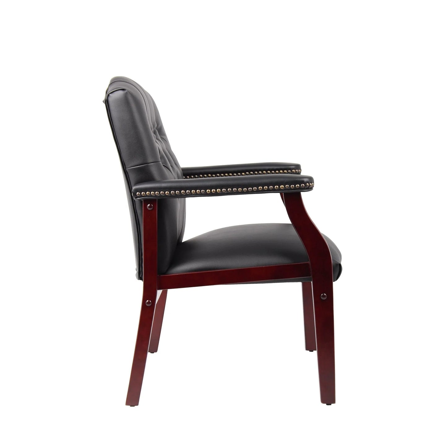 Leather Reception Guest Chairs W/Padded Seat and Arms Ergonomic Mid-Back Office Executive Side Chair for Meeting Waiting Room Conference Office Guest Chairs, BURGUNDY detail view 19