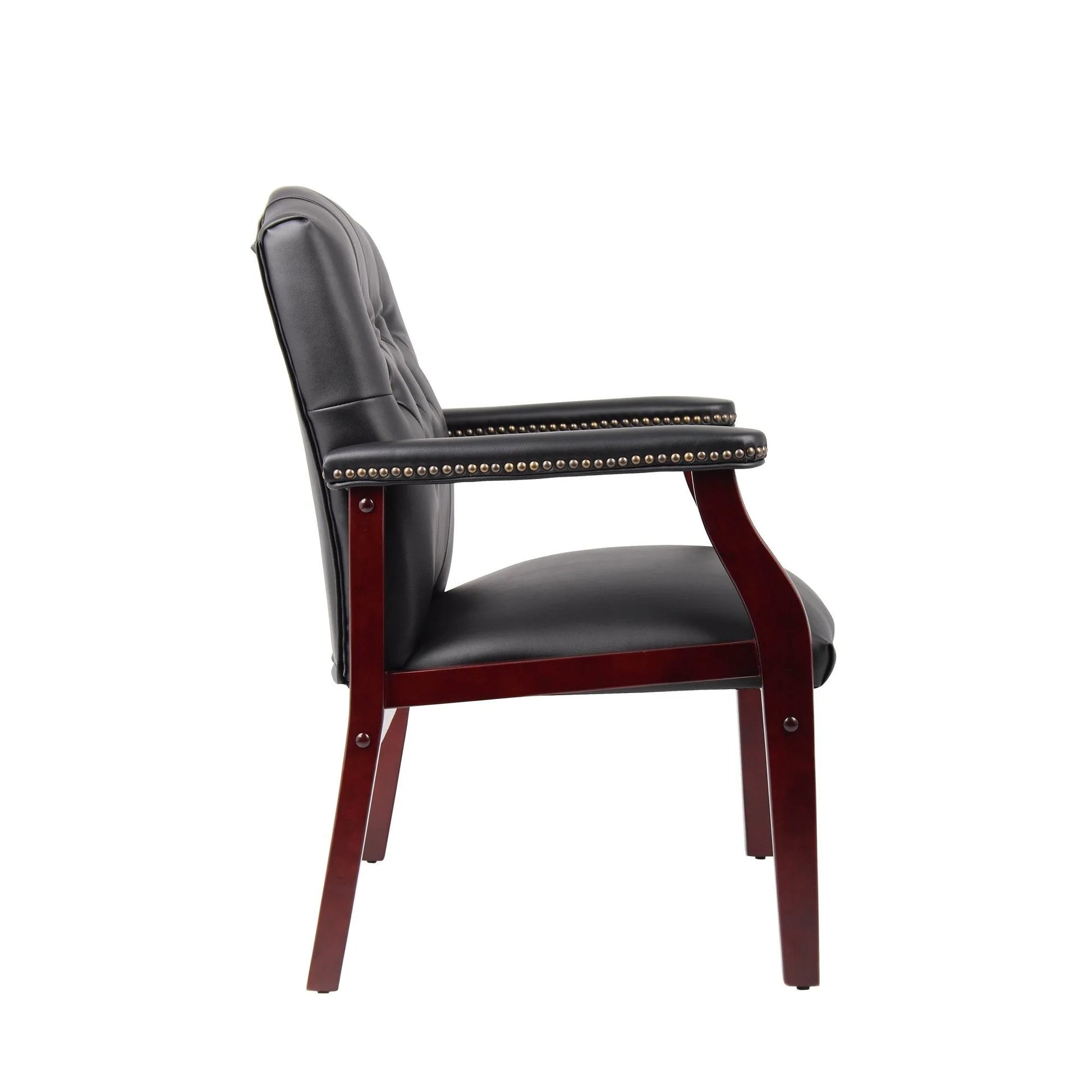 Leather Reception Guest Chairs W/Padded Seat and Arms Ergonomic Mid-Back Office Executive Side Chair for Meeting Waiting Room Conference Office Guest Chairs, BURGUNDY detail view 19