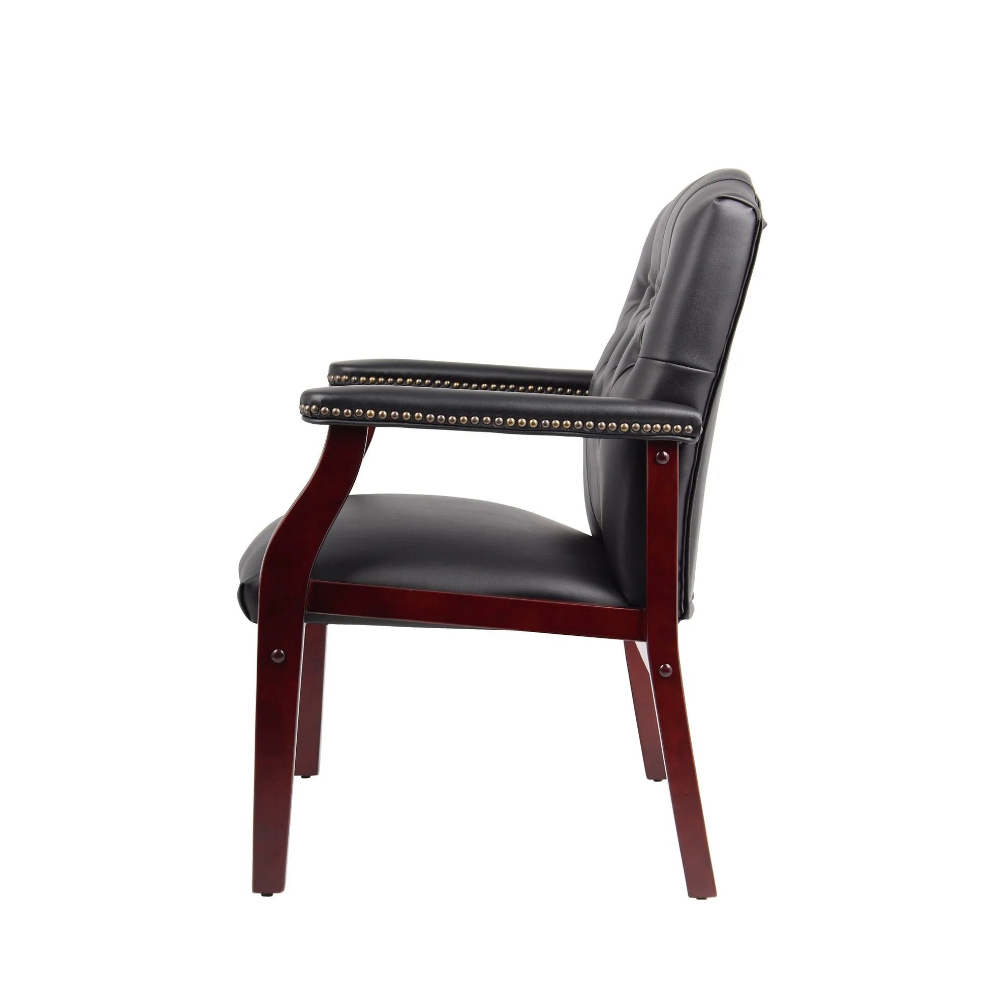 Leather Reception Guest Chairs W/Padded Seat and Arms Ergonomic Mid-Back Office Executive Side Chair for Meeting Waiting Room Conference Office Guest Chairs, BURGUNDY detail view 21