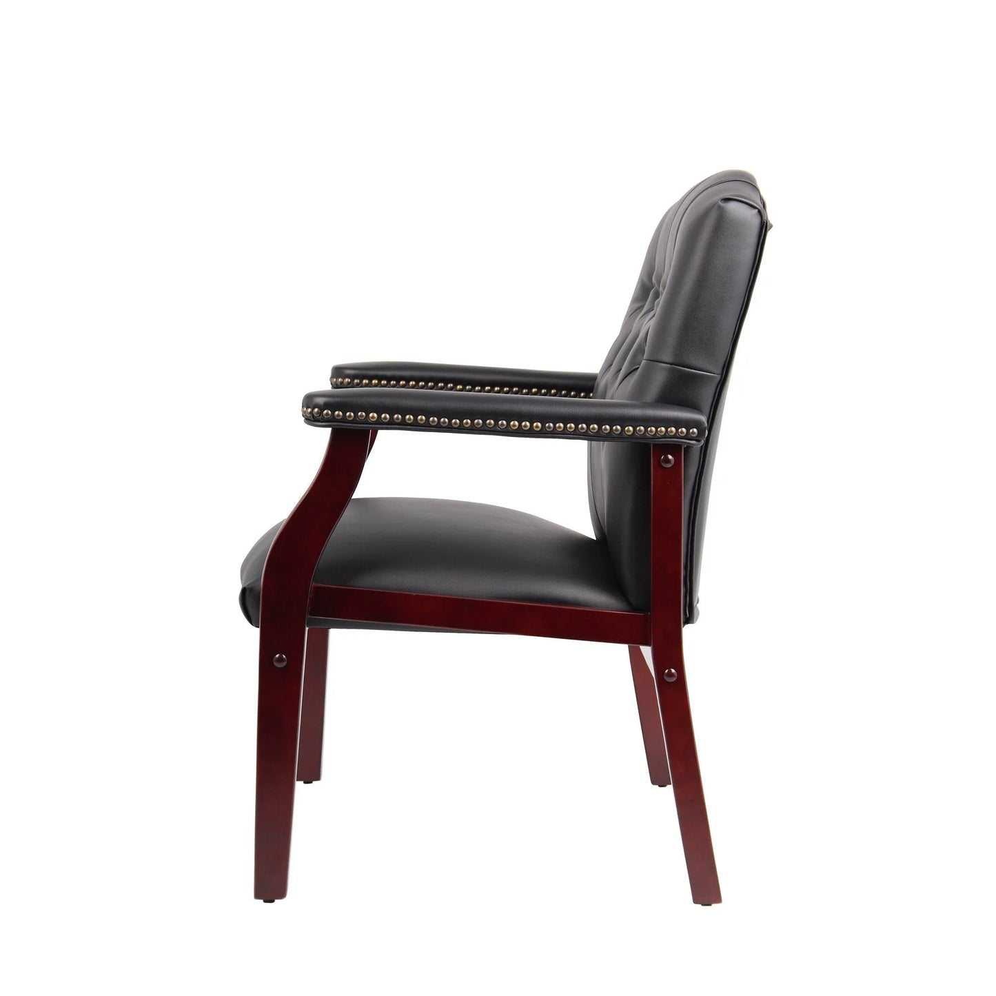 Leather Reception Guest Chairs W/Padded Seat and Arms Ergonomic Mid-Back Office Executive Side Chair for Meeting Waiting Room Conference Office Guest Chairs, BURGUNDY detail view 22