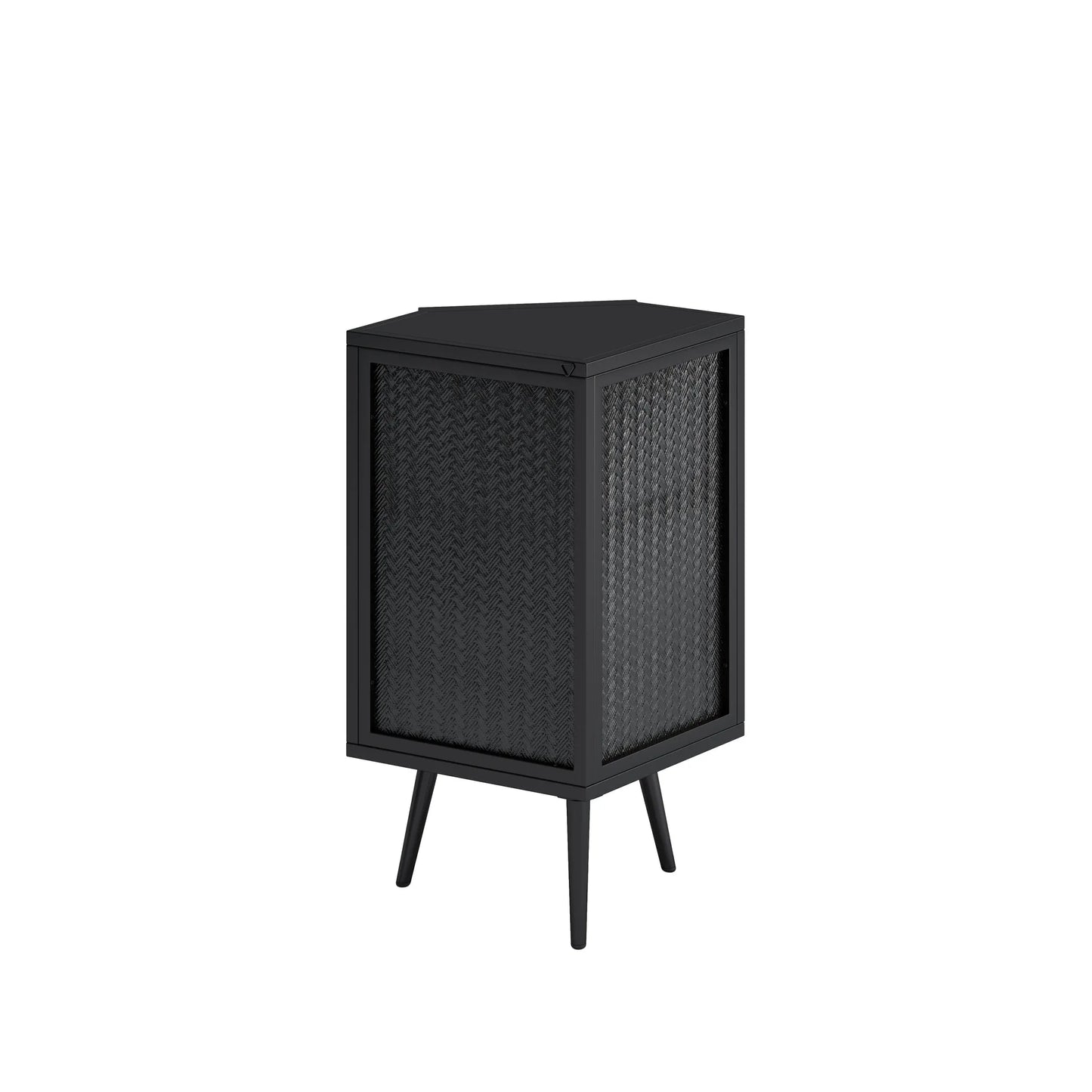 22.25' Floor Coner Cabinet with Tempered Glass Door & Storage Shelves for Bathroom, Living Room, Bedroom (Black) detail view 7