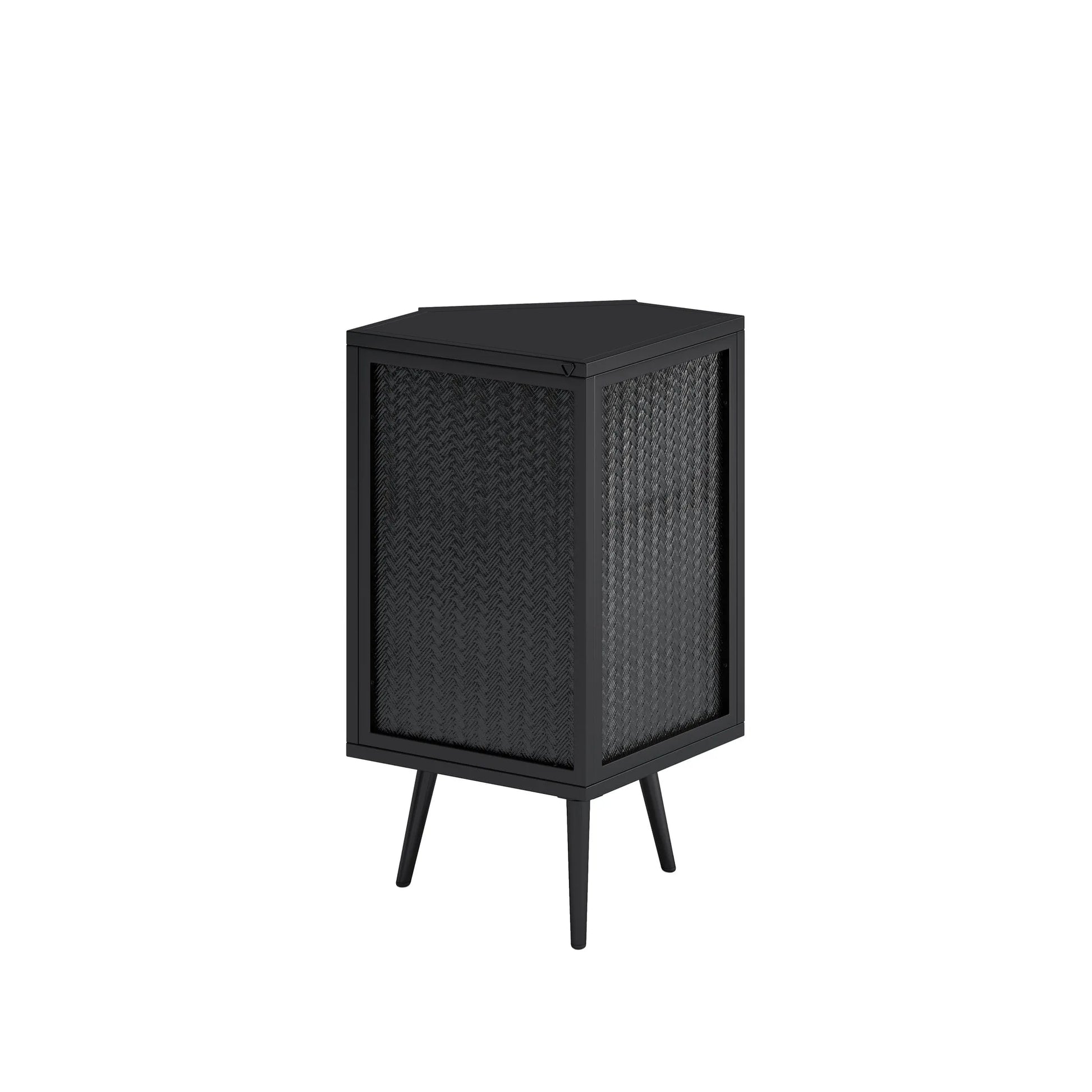 22.25' Floor Coner Cabinet with Tempered Glass Door & Storage Shelves for Bathroom, Living Room, Bedroom (Black) detail view 7