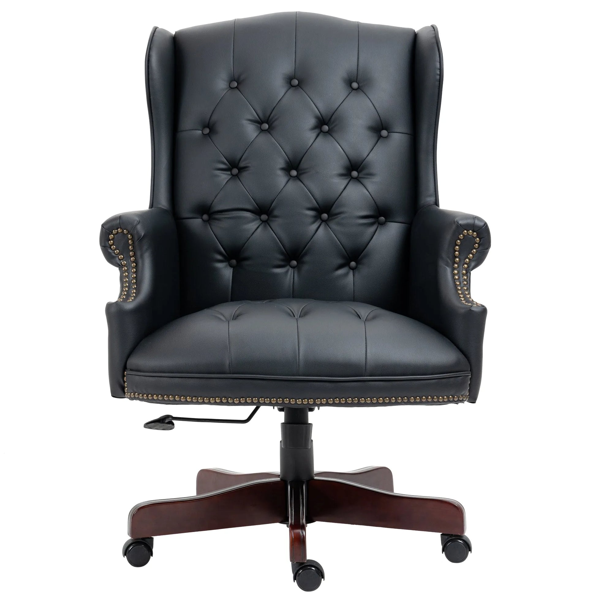Executive Office Chair Comfortable Desk Chair - Ergonomic Design - Thick Padded Seat and Backrest - PU Leather Desk Chair with Smooth Glide Caster Wheels, 1 Pack Black detail view 4