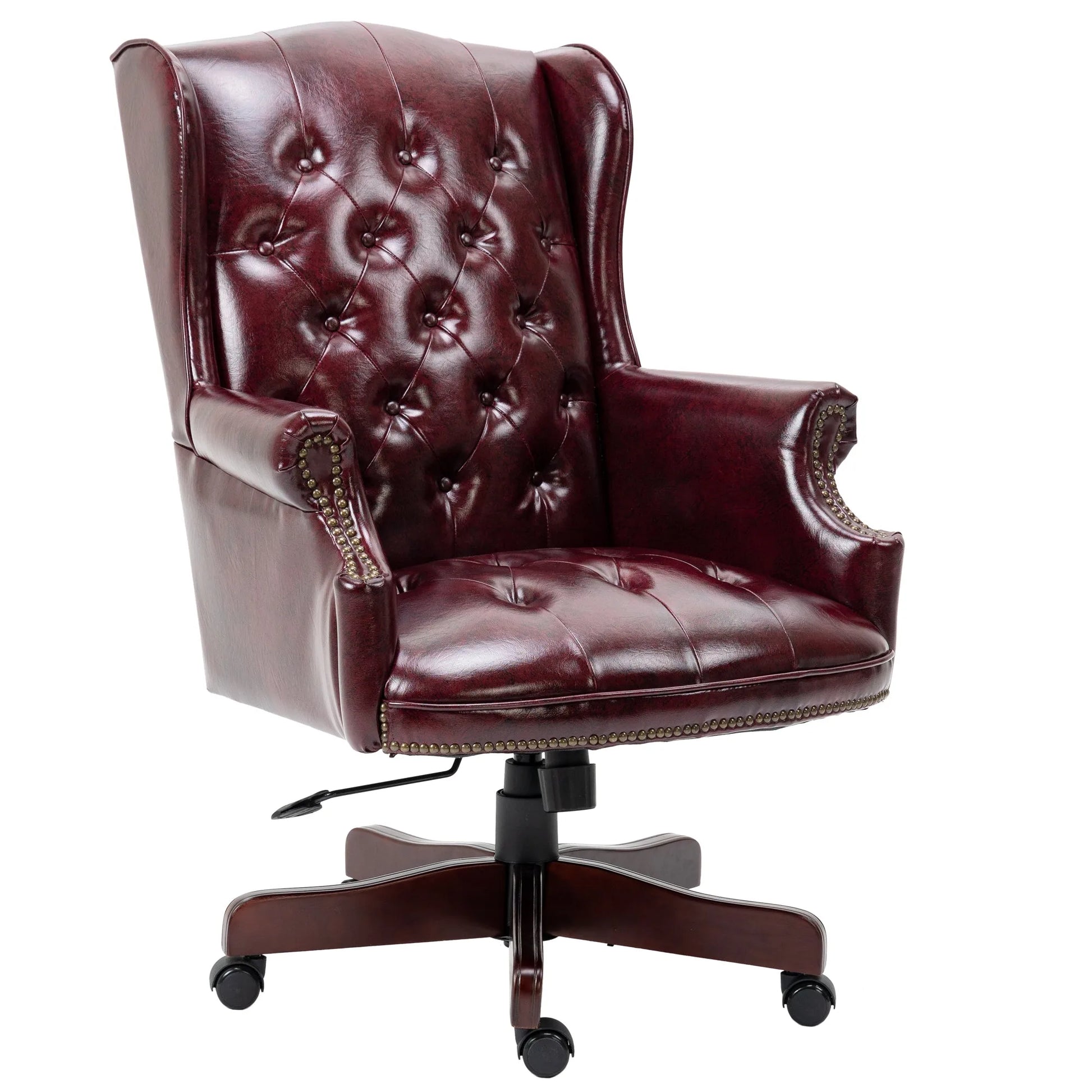 Executive Office Chair Comfortable Desk Chair - Ergonomic Design - Thick Padded Seat and Backrest - PU Leather Desk Chair with Smooth Glide Caster Wheels, 1 Pack Black detail view 16