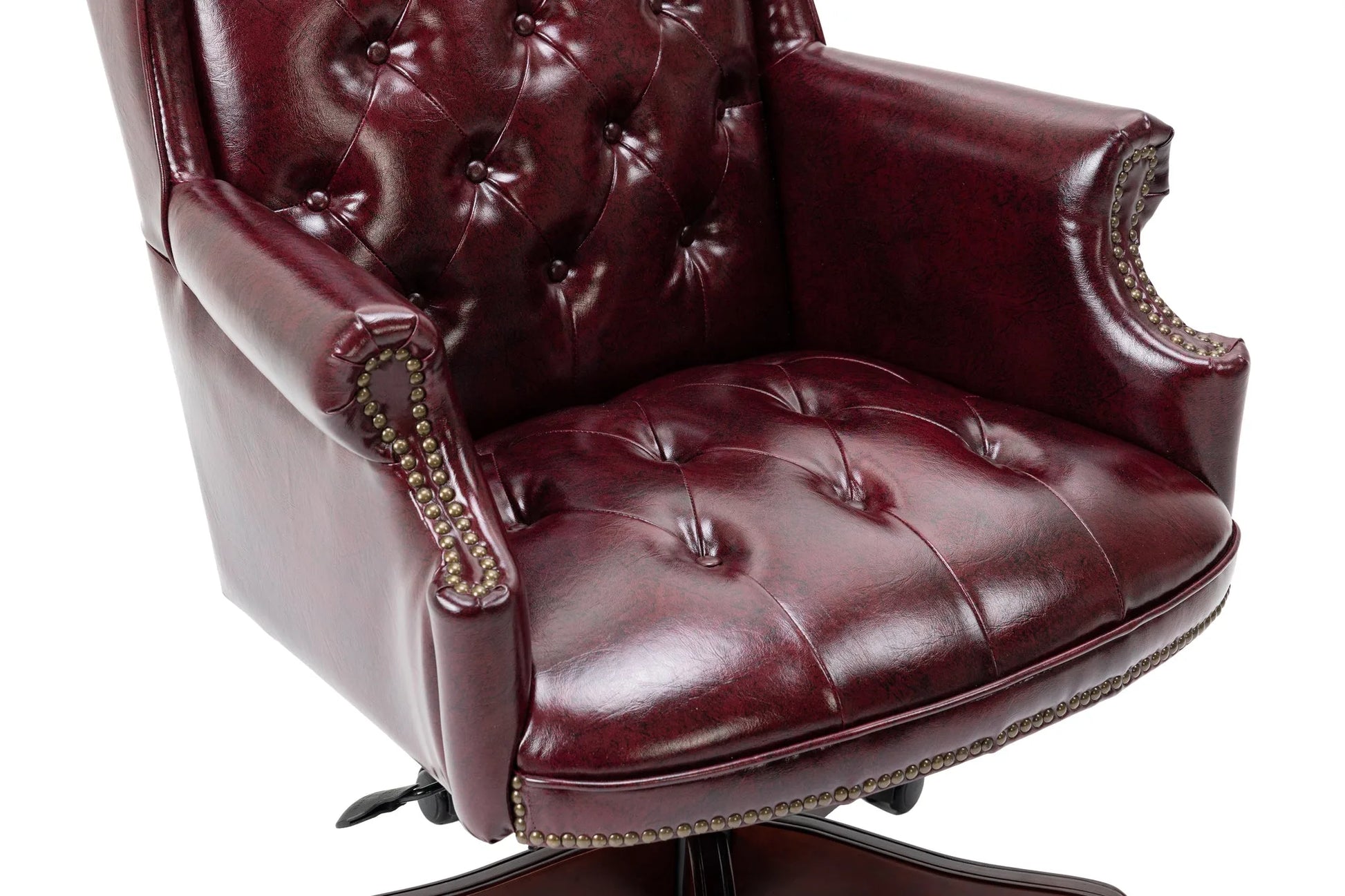 Executive Office Chair Comfortable Desk Chair - Ergonomic Design - Thick Padded Seat and Backrest - PU Leather Desk Chair with Smooth Glide Caster Wheels, 1 Pack Black detail view 21