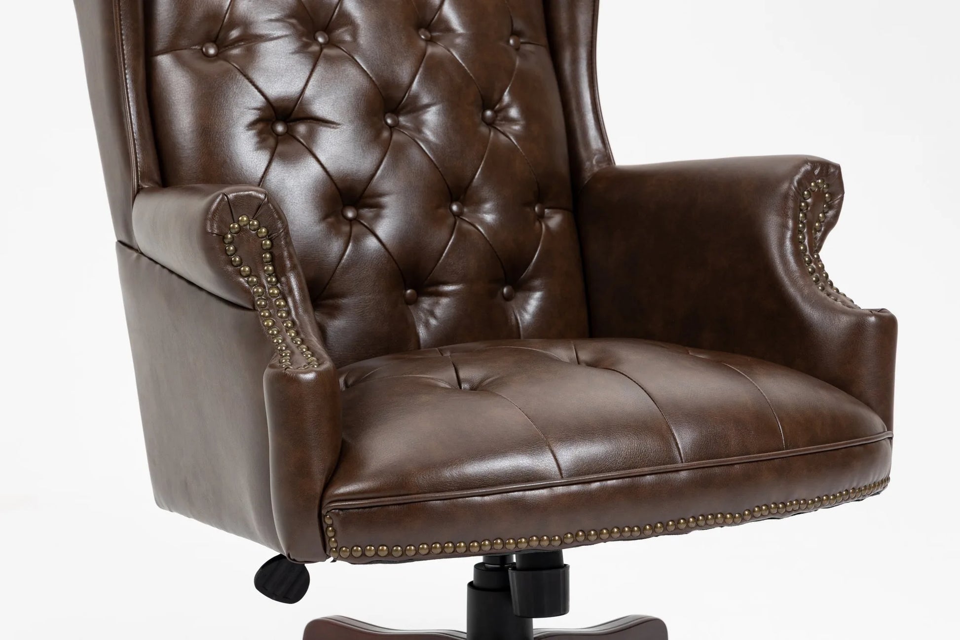 Executive Office Chair Comfortable Desk Chair - Ergonomic Design - Thick Padded Seat and Backrest - PU Leather Desk Chair with Smooth Glide Caster Wheels, 1 Pack Black detail view 29