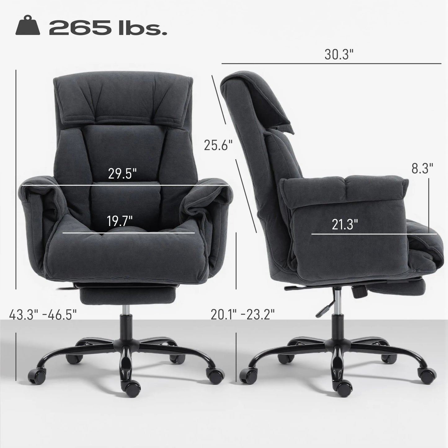 Reclining Desk Chair, High Back Office Chair detail view 6