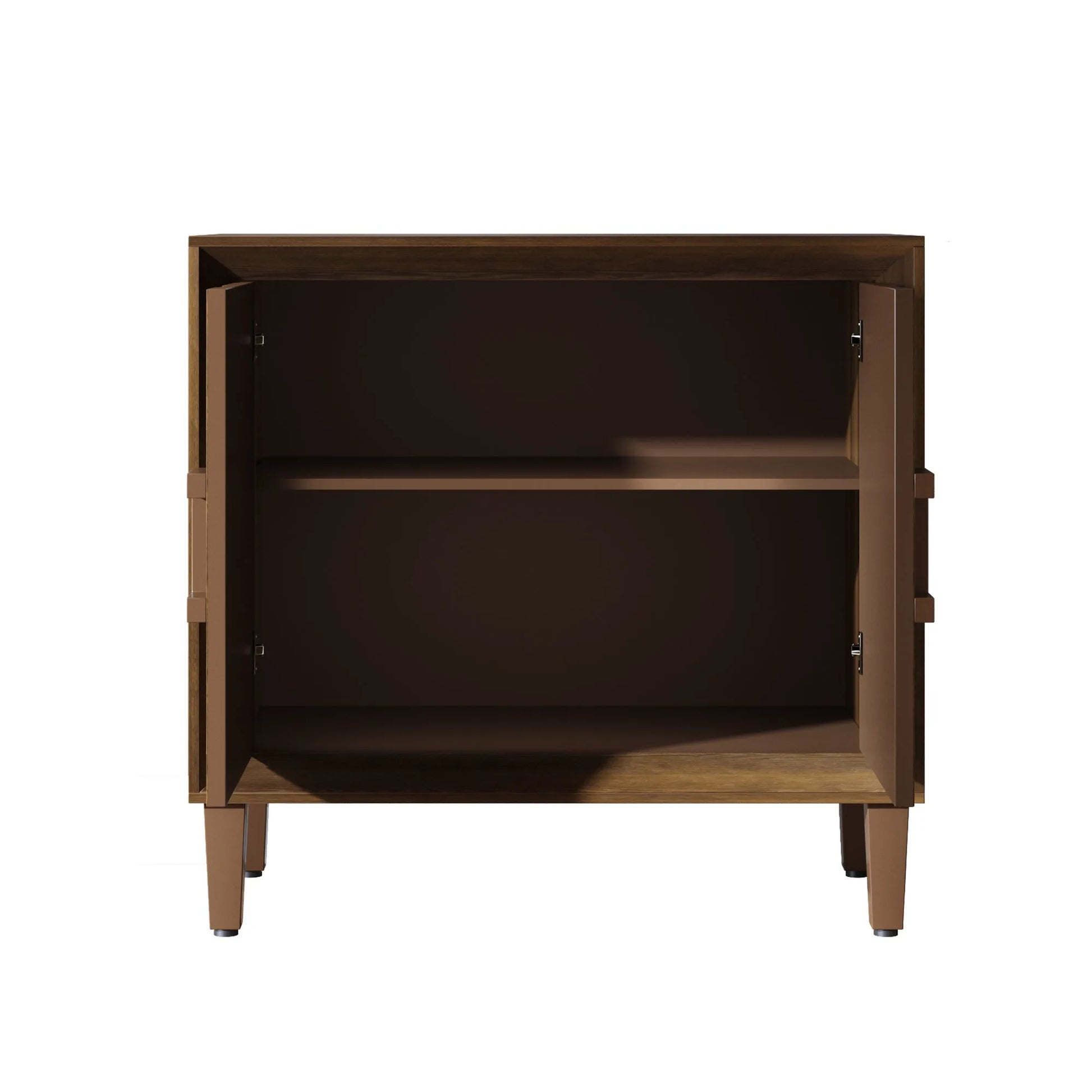31.5' Antique Natural Mid-Century Modular Credenza Sideboard Buffet, Small Space Cabinet with Symmetrical Sunburst Doors, Accent Cabinet with Adjustable Shelves for Dining Room, Entryway & Hallway detail view 47