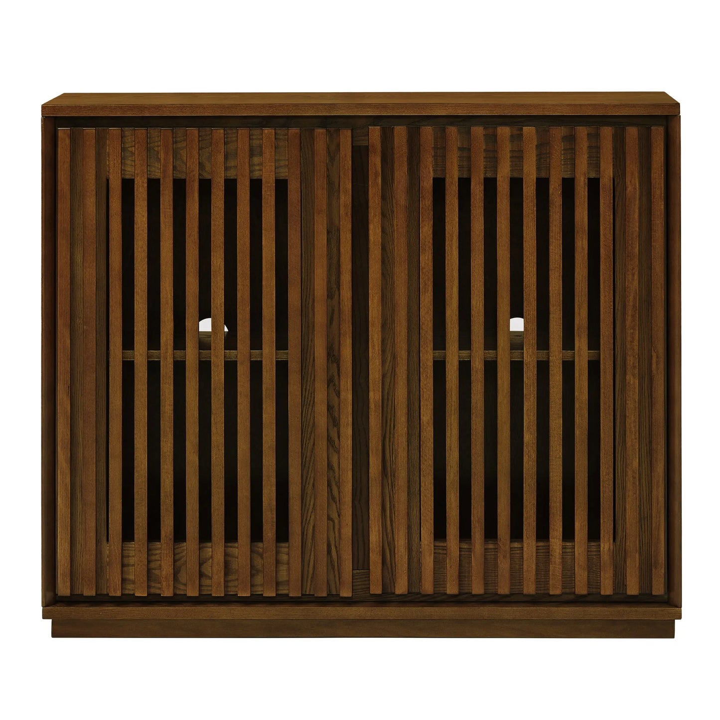 Mid Century Modern Fluted Hollowed Out Sideboard Cabinet with 2 Outlet Holes, Buffet Cabinet with Storage, Walnut Storage Cabinet for Living Room, Entryway, Hallway, Dining Room, Kitchen detail view 10