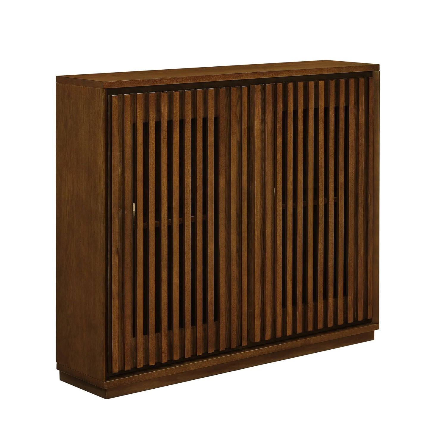 Mid Century Modern Fluted Hollowed Out Sideboard Cabinet with 2 Outlet Holes, Buffet Cabinet with Storage, Walnut Storage Cabinet for Living Room, Entryway, Hallway, Dining Room, Kitchen detail view 11