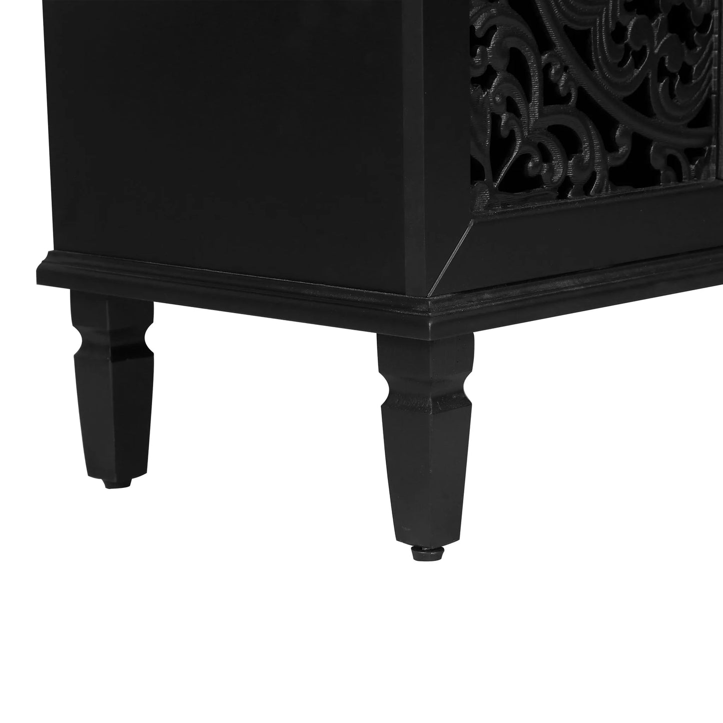 60' Antique Buffet Cabinet with Floral Carvings with Solid Wood Legs&Antique Brass Handles&Adjustable Shelves, TV Stand for 65''+ TV, Sideboard for Living Room, Dining Room (Antique Blue) detail view 41