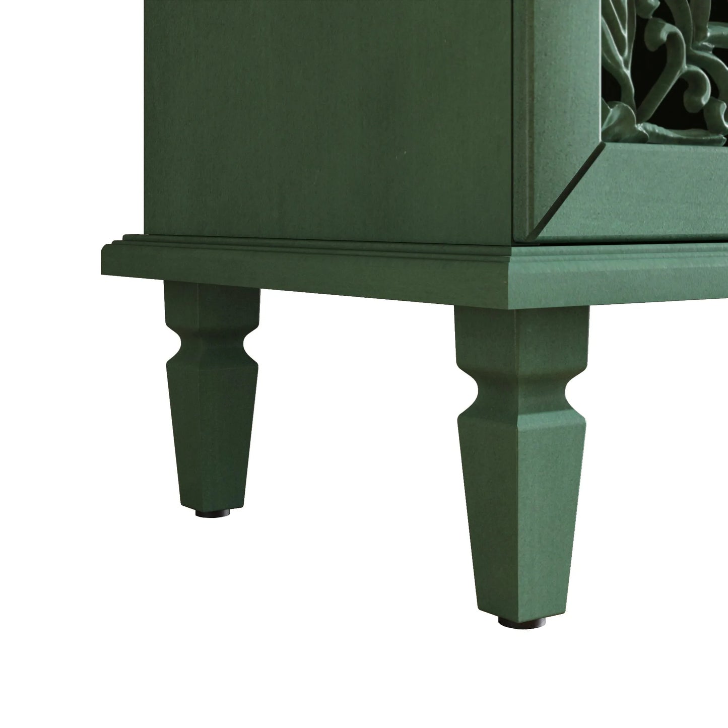 60' Antique Buffet Cabinet with Floral Carvings with Solid Wood Legs&Antique Brass Handles&Adjustable Shelves, TV Stand for 65''+ TV, Sideboard for Living Room, Dining Room (Antique Blue) detail view 58