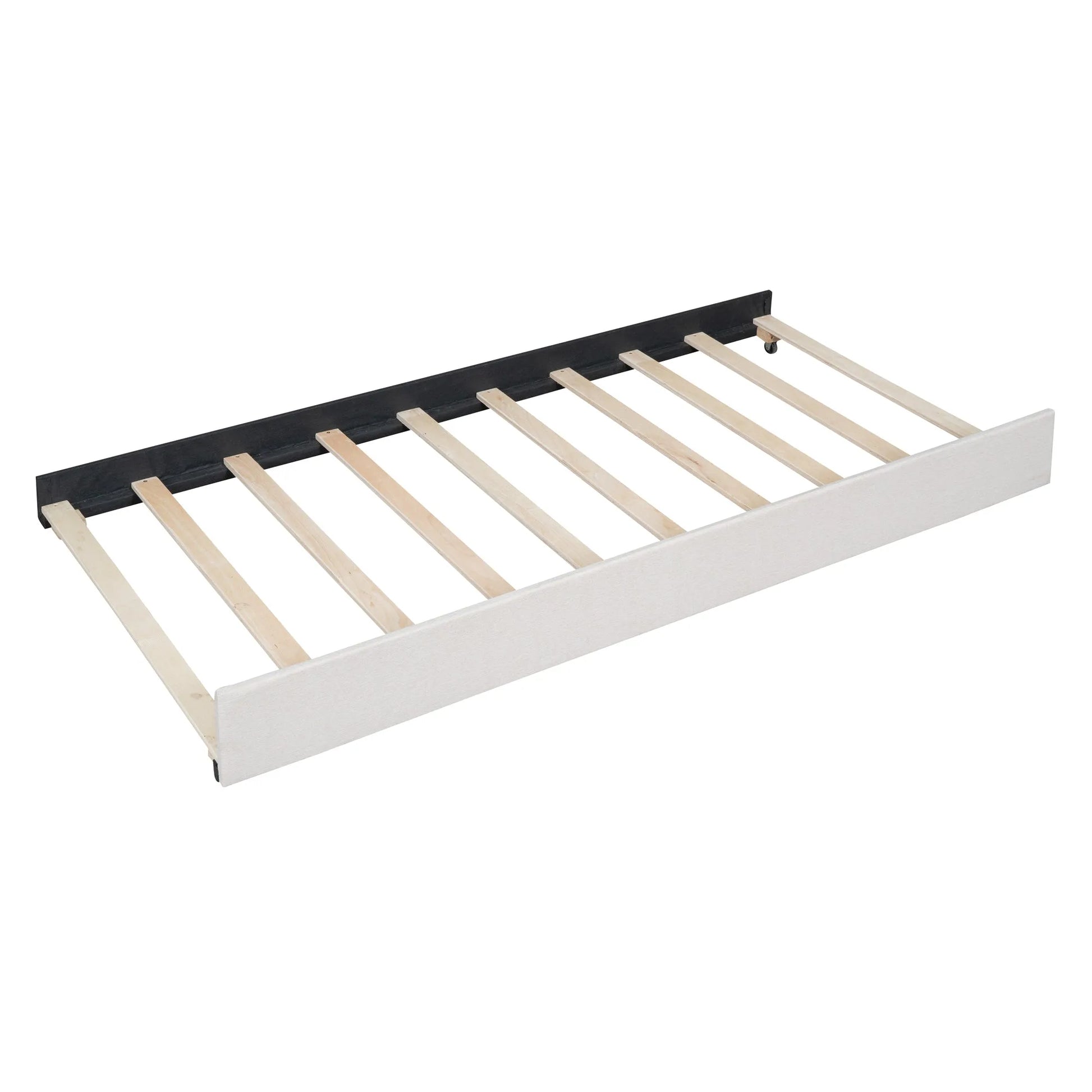 Queen Size Upholstered Platform Bed with 2 Drawers and 1 Twin XL Trundle, Classic Headboard Design, Beige detail view 14