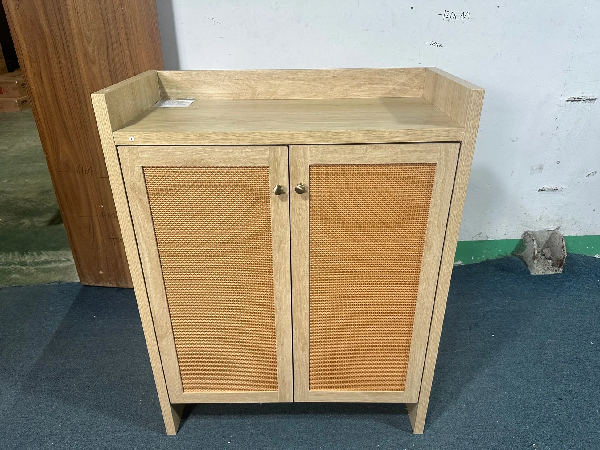 42.5' Tall Rattan Shoe Cabinet with Doors, 6-Tier Shoe Storage Cabinet with Adjustable Shelves, Wooden Freestanding Shoe Organizer Shoe Cabinet for Entryway, Hallway, Living Room (Natural) detail view 32