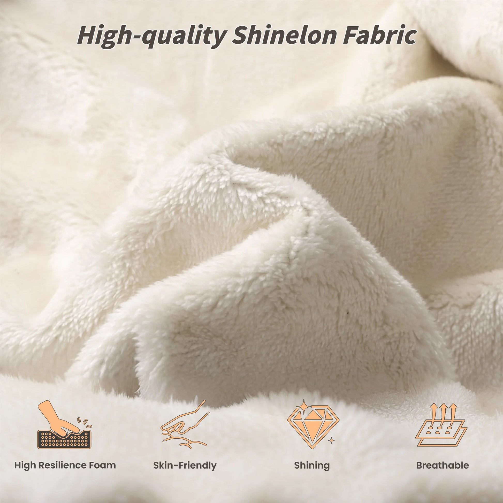 AirFrame King Bed Frame with adjustable Sliding Side Table, 8.7'' Cloud Upholstered Sponge Cushion, Easy Assembly (Off-White) detail view 5