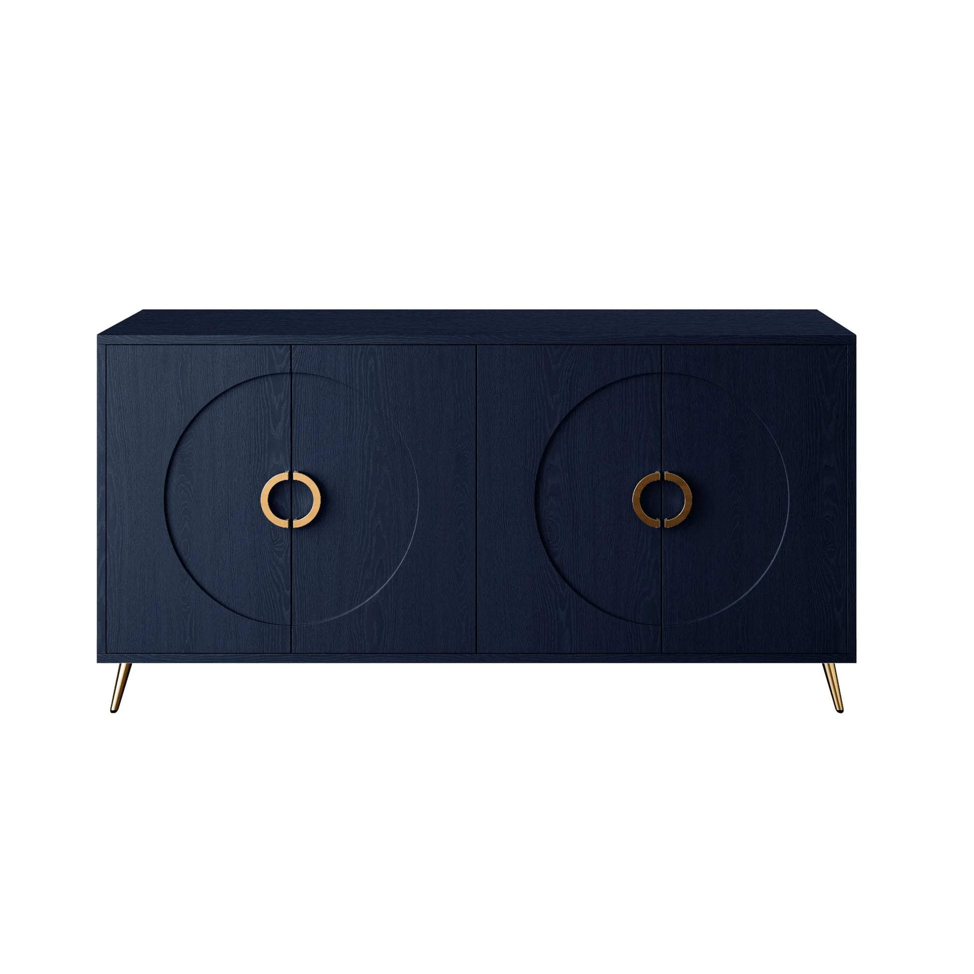 Modern Lacquered 4 Door Wooden Cabinet Sideboard Buffet Server Cabinet Storage Cabinet, for Living Room, Entryway, Hallway, Office, Kitchen and Dining Room, Navy Blue detail view 9