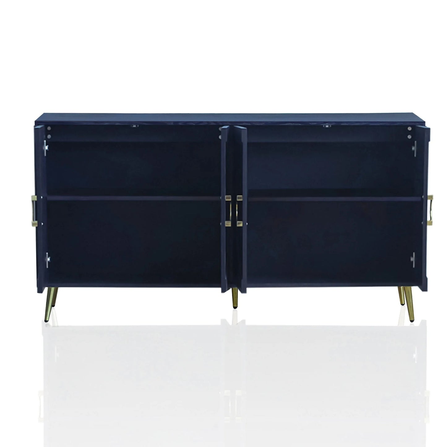 Modern Lacquered 4 Door Wooden Cabinet Sideboard Buffet Server Cabinet Storage Cabinet, for Living Room, Entryway, Hallway, Office, Kitchen and Dining Room, Navy Blue detail view 11