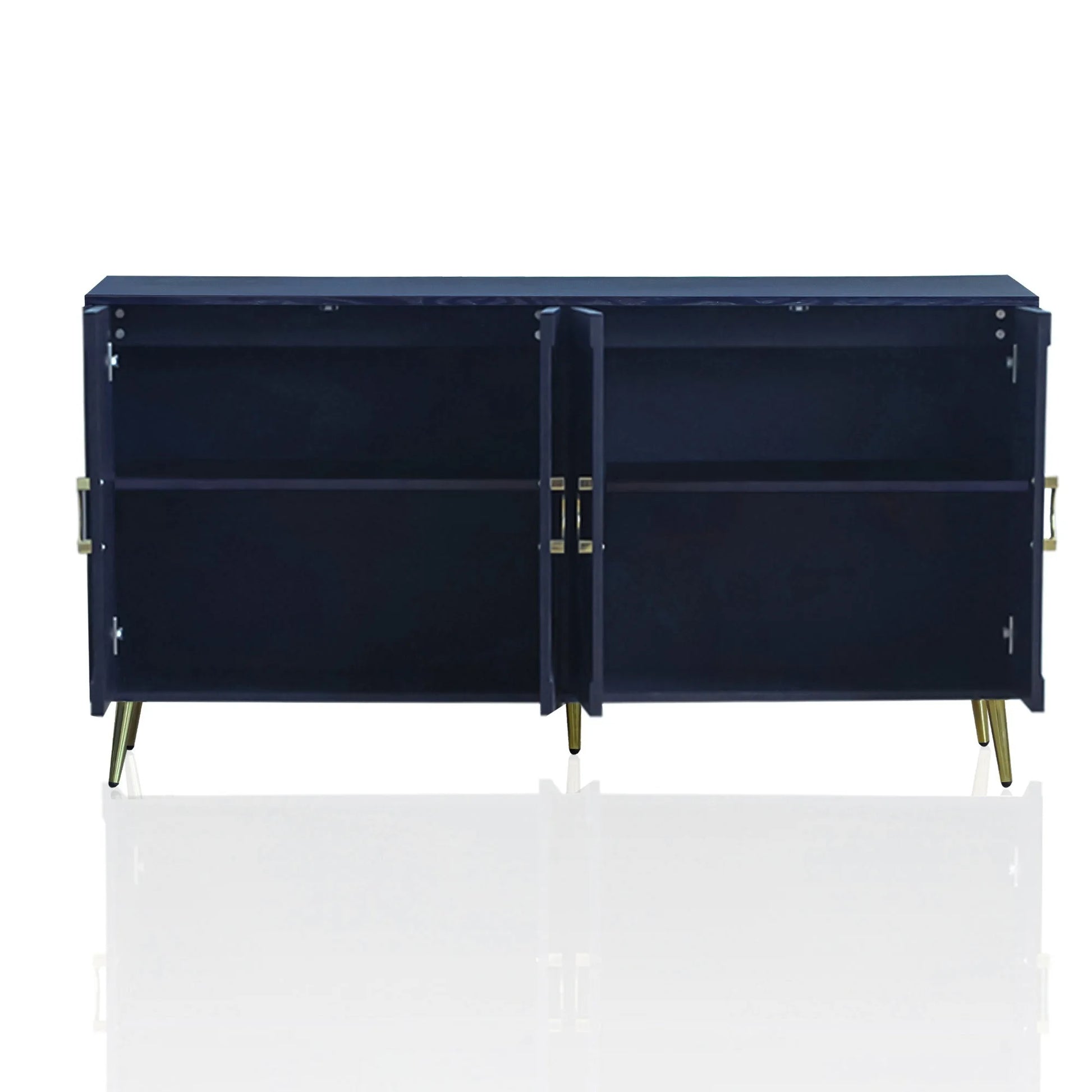 Modern Lacquered 4 Door Wooden Cabinet Sideboard Buffet Server Cabinet Storage Cabinet, for Living Room, Entryway, Hallway, Office, Kitchen and Dining Room, Navy Blue detail view 11