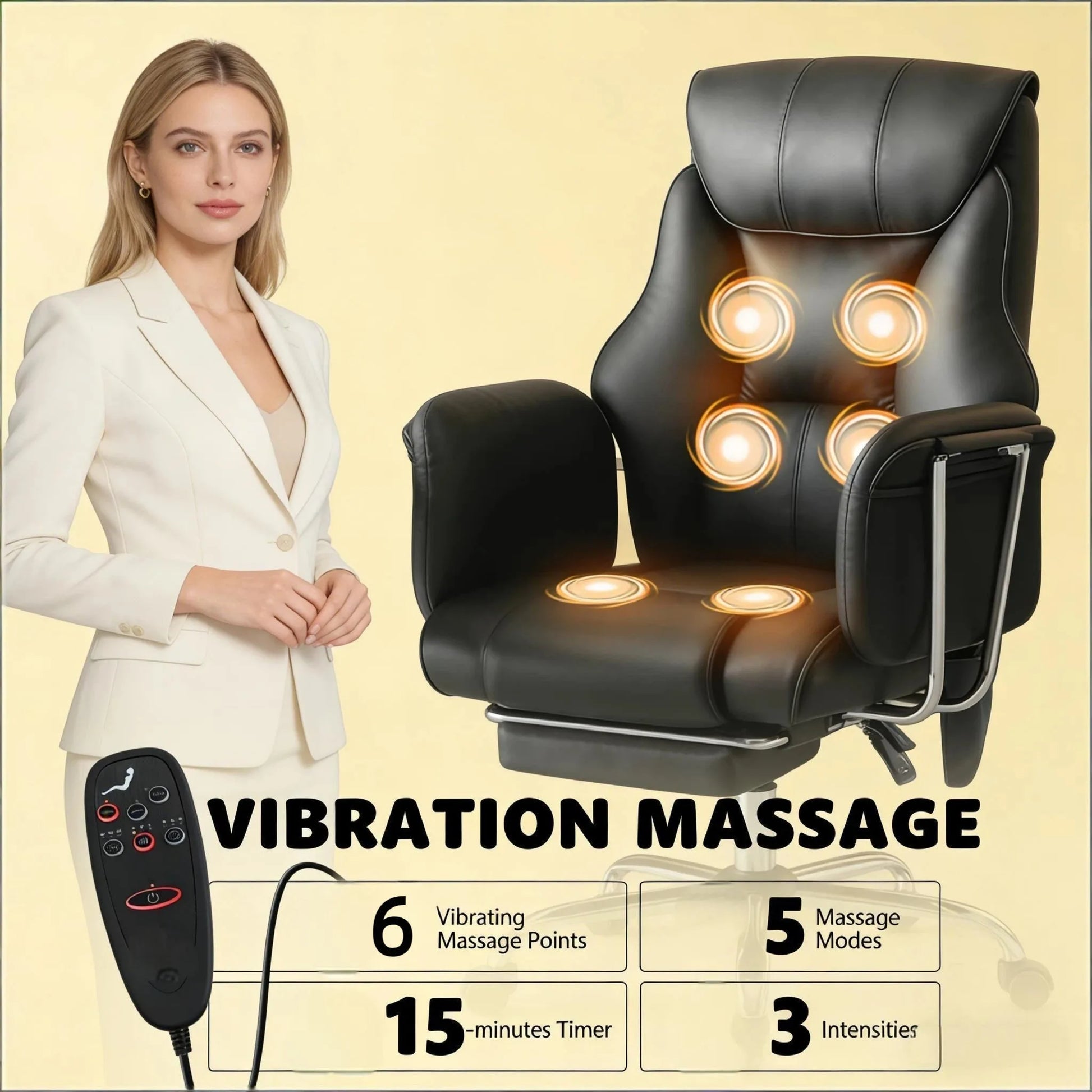 High Back Office Chair, Executive Desk Chair, Massage Office Chair(Only Includes Office Chair) detail view 7