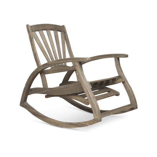 Outdoor Reclining Rocking Chair, Grey detail view 2