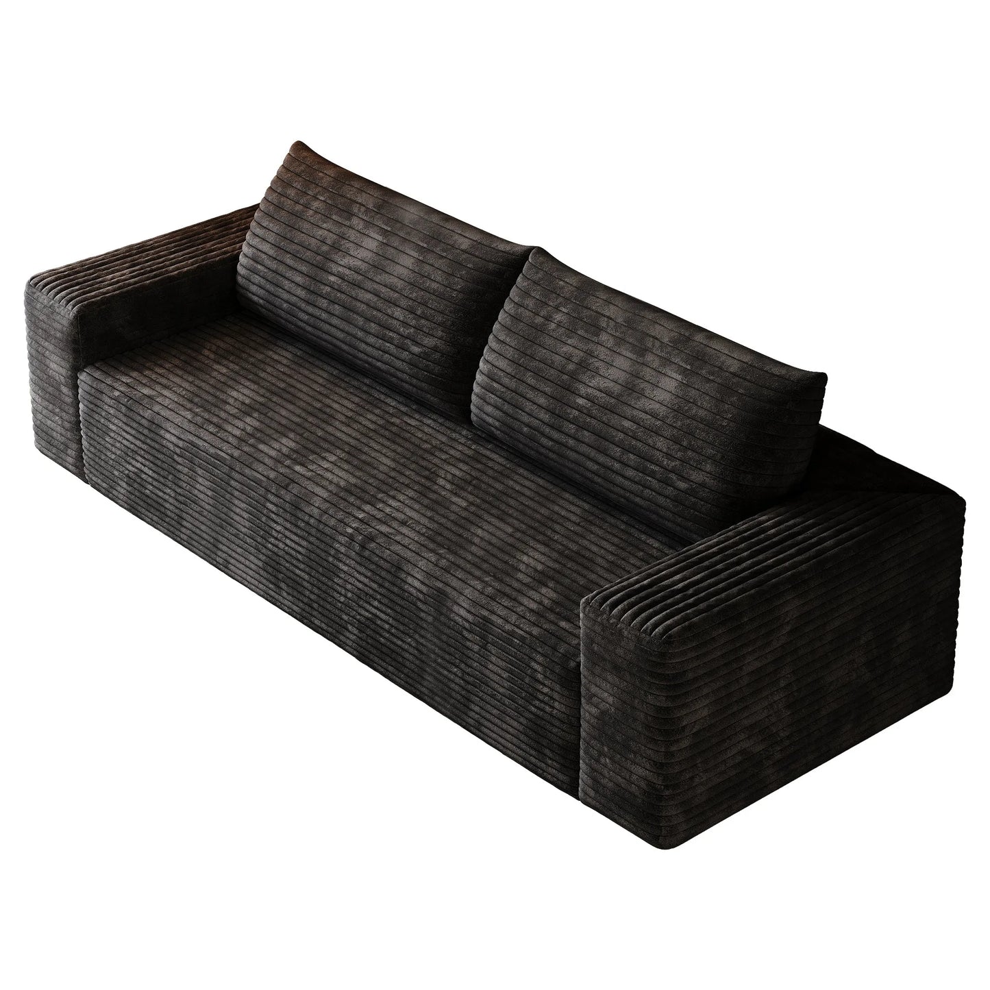 71' 3-Seater Sofa, Corduroy Fabric, Deep Seat Couches, Comfy Loveseat Sofa, No Assembly, 1pcs for Living room, Bedroom, Conference room, Apartment, Camel detail view 28