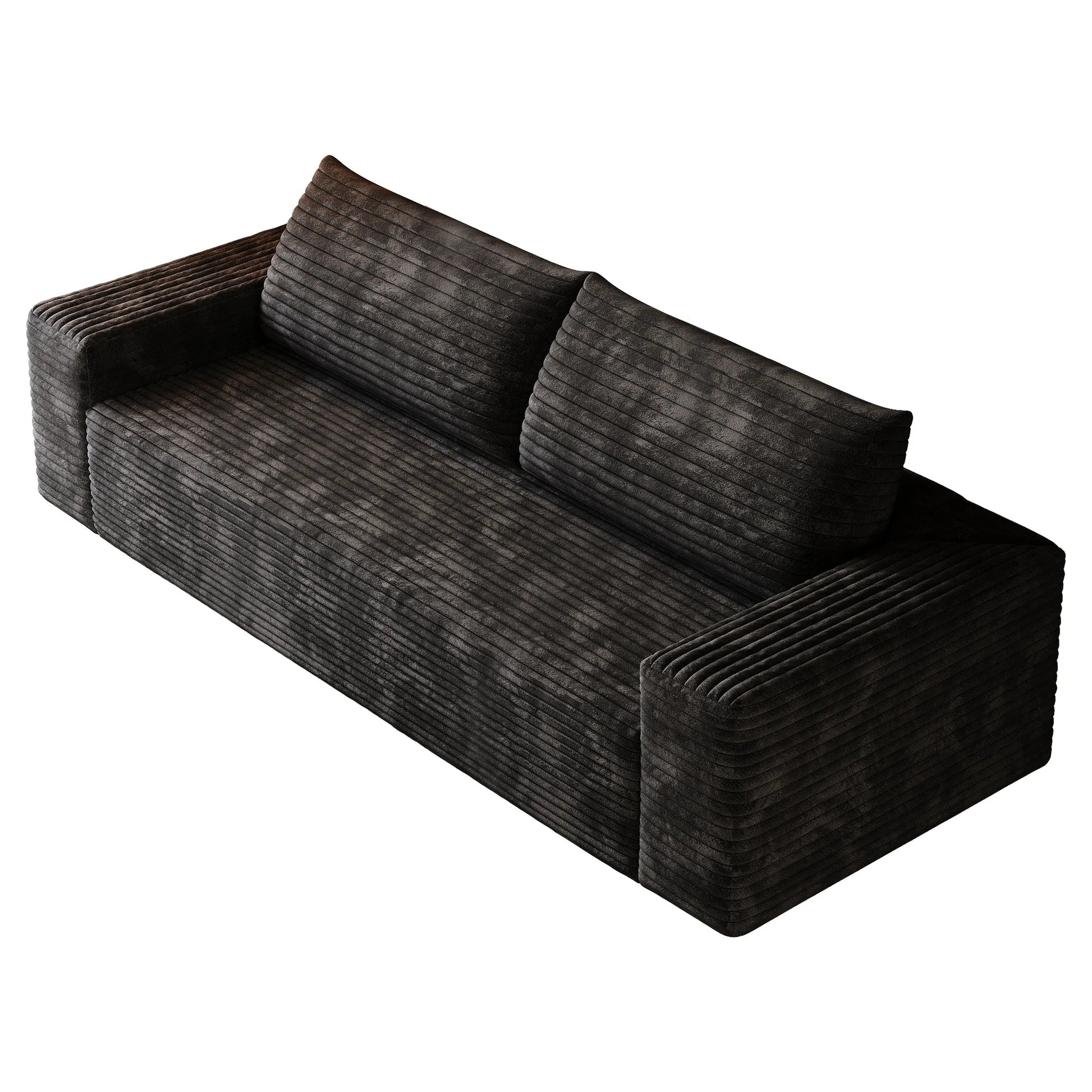 71' 3-Seater Sofa, Corduroy Fabric, Deep Seat Couches, Comfy Loveseat Sofa, No Assembly, 1pcs for Living room, Bedroom, Conference room, Apartment, Camel detail view 28