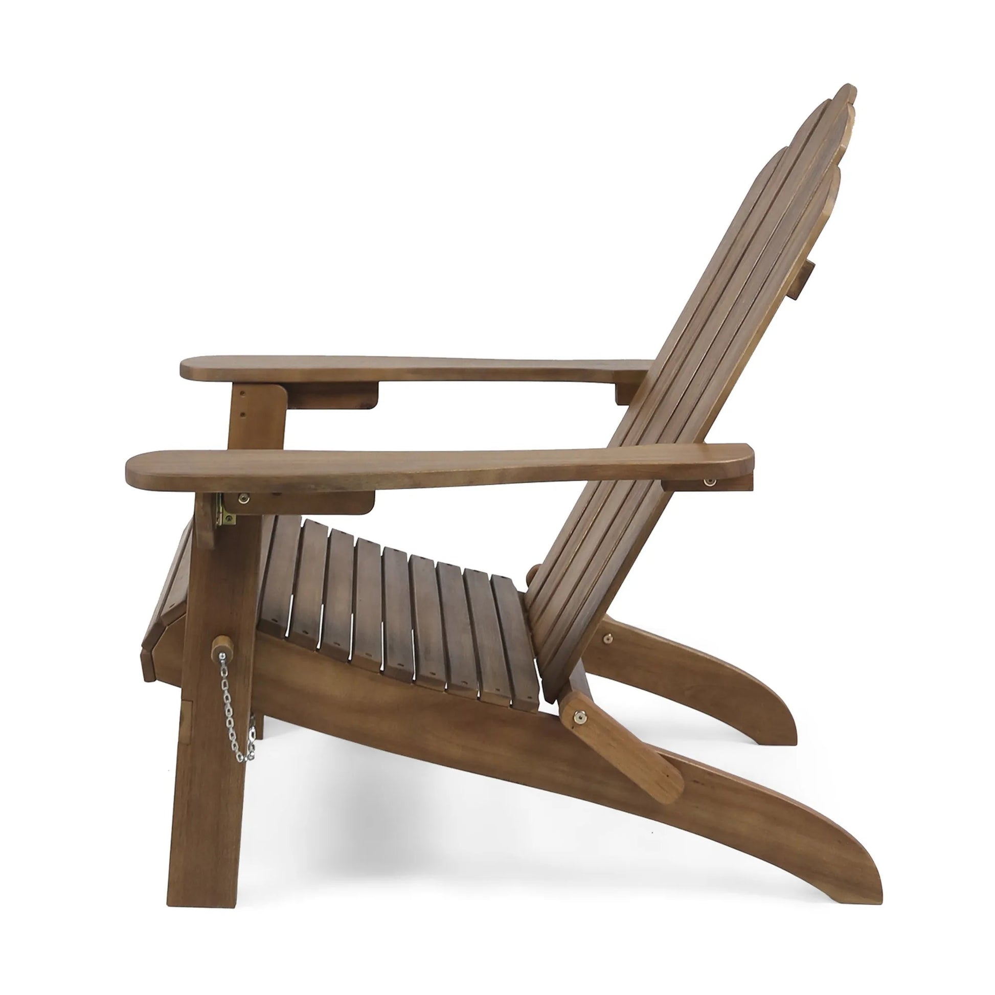 Aurascape Outdoor Acacia Wood Foldable Adirondack Chair, Dark Brown detail view 6