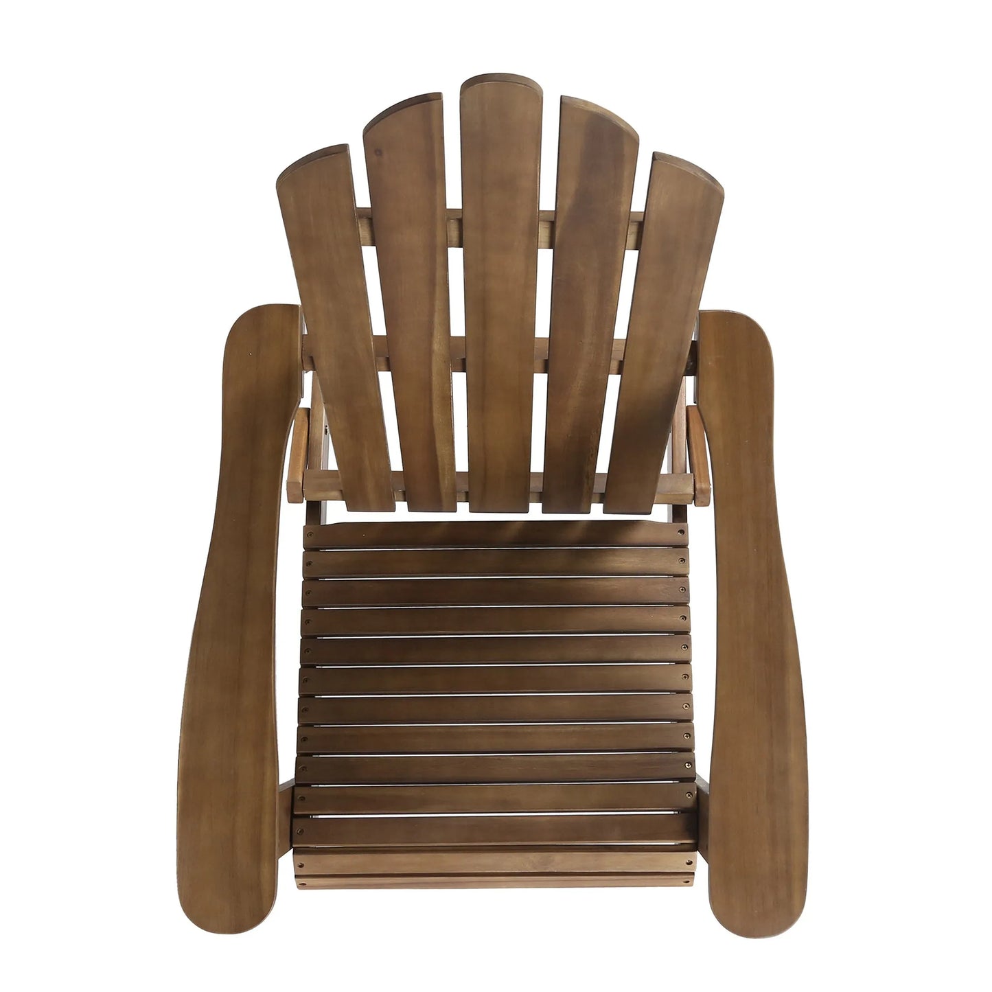 Aurascape Outdoor Acacia Wood Foldable Adirondack Chair, Dark Brown detail view 7