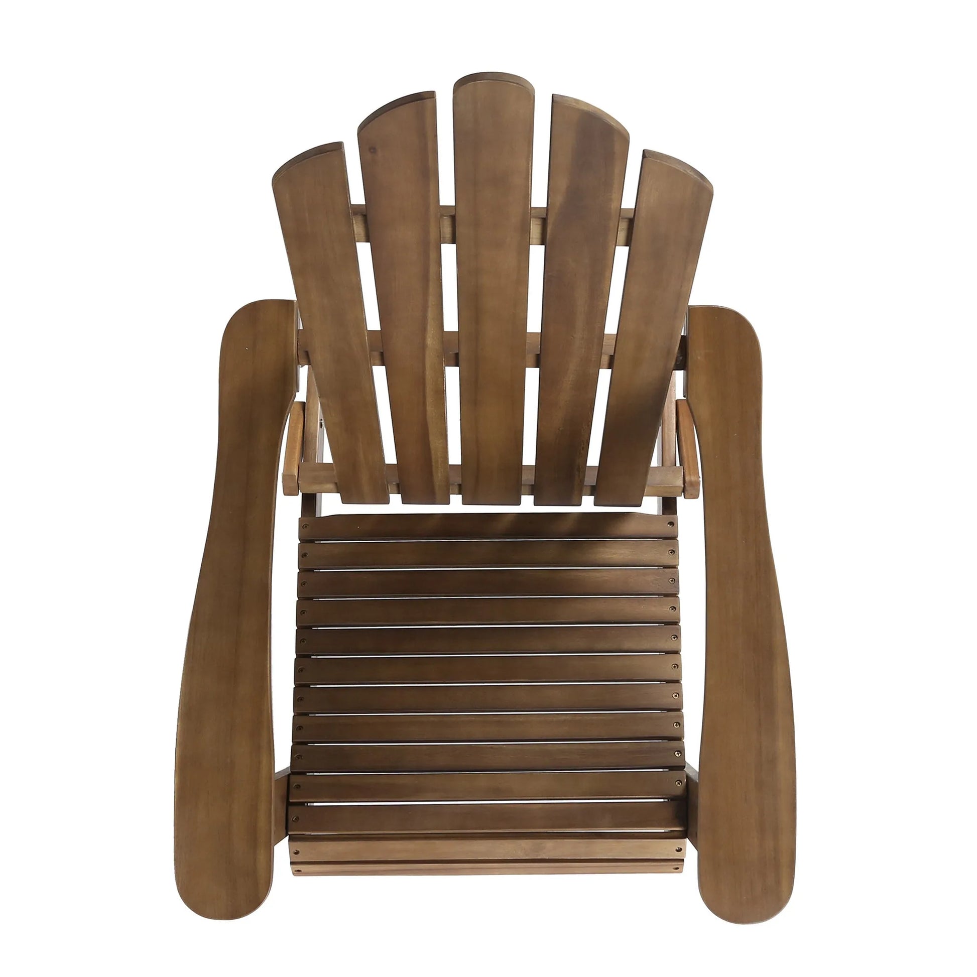 Aurascape Outdoor Acacia Wood Foldable Adirondack Chair, Dark Brown detail view 7