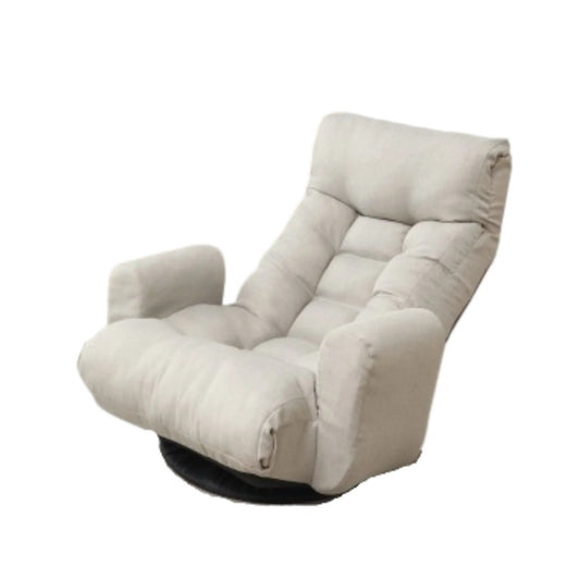 Modern Gray with Metal Frame Swivel Game Lounge Chair with Adjustable Headrest and Waist Support – 360-Degree Rotatable Leisure Chair for Living Room detail view 2