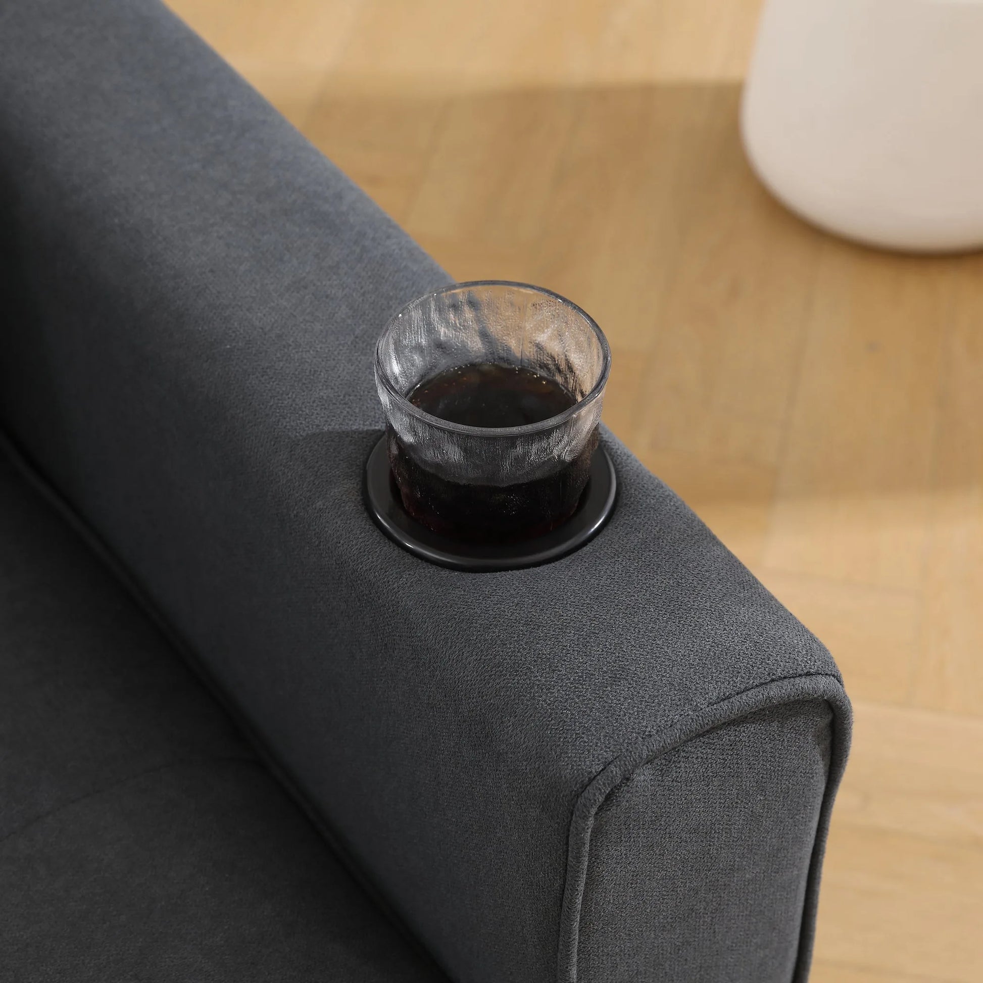 3-in-1 Upholstered Futon Sofa Convertible Sofa bed, Foldable Tufted Loveseat with Pull Out Sleeper Couch Bed, Folding Mattres Love Seat Daybed W/Side Pockets and Cup Holder, Dark Gray detail view 17
