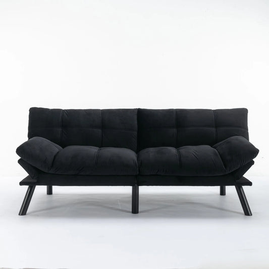 Black Convertible Folding Modern sofa Bed detail view 2