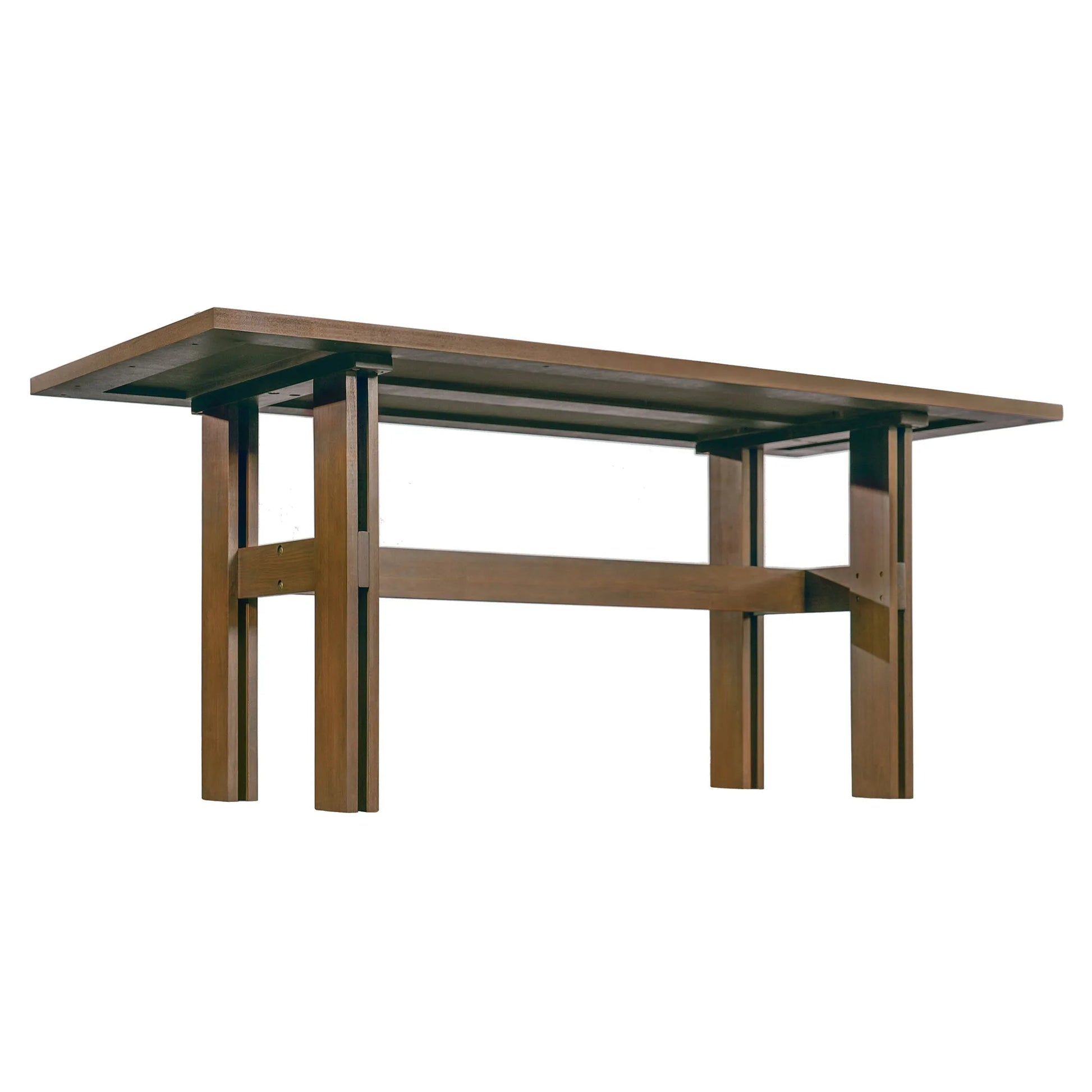 Modern Wooden Dining Table for 4 to 6 People, 71' Large Kitchen Dining Table with Wood Pedestal Base, Mid Century Rectangular Long Dinner Table for Home Dining Room Restaurant, Walnut detail view 5