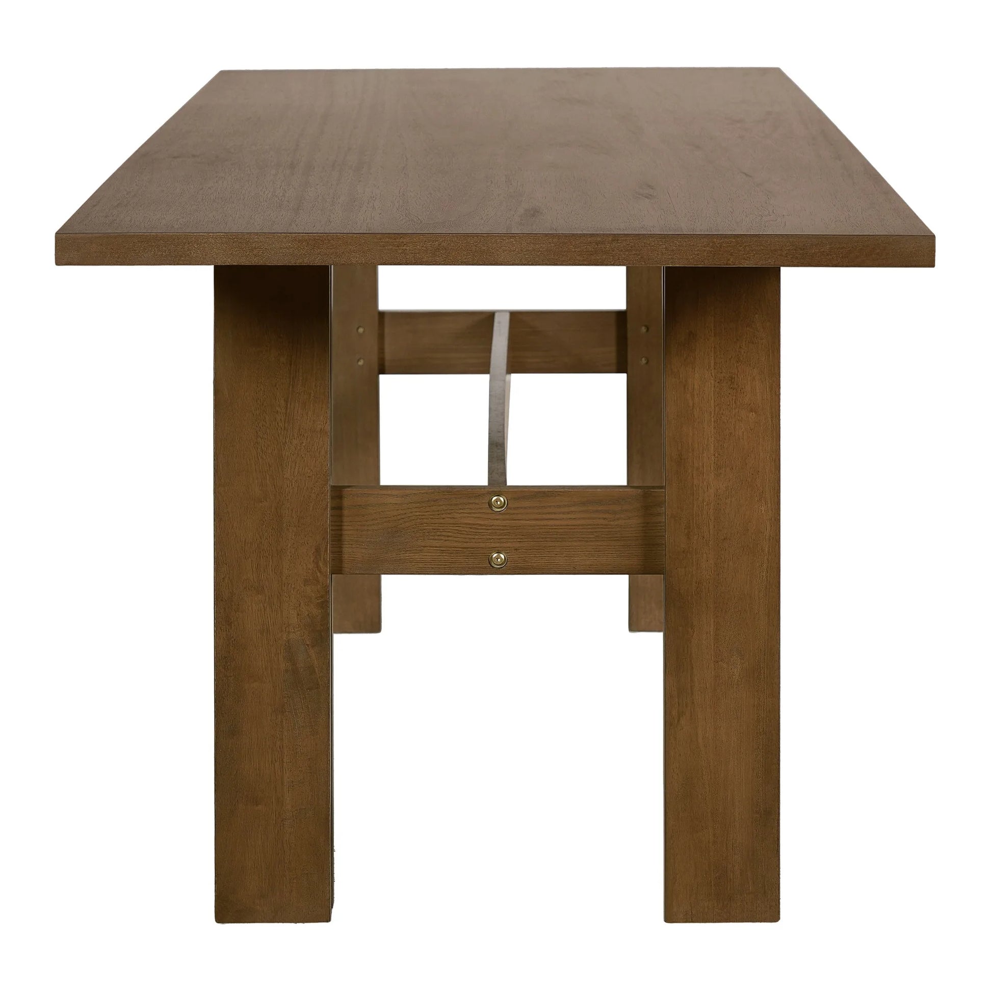 Modern Wooden Dining Table for 4 to 6 People, 71' Large Kitchen Dining Table with Wood Pedestal Base, Mid Century Rectangular Long Dinner Table for Home Dining Room Restaurant, Walnut detail view 6